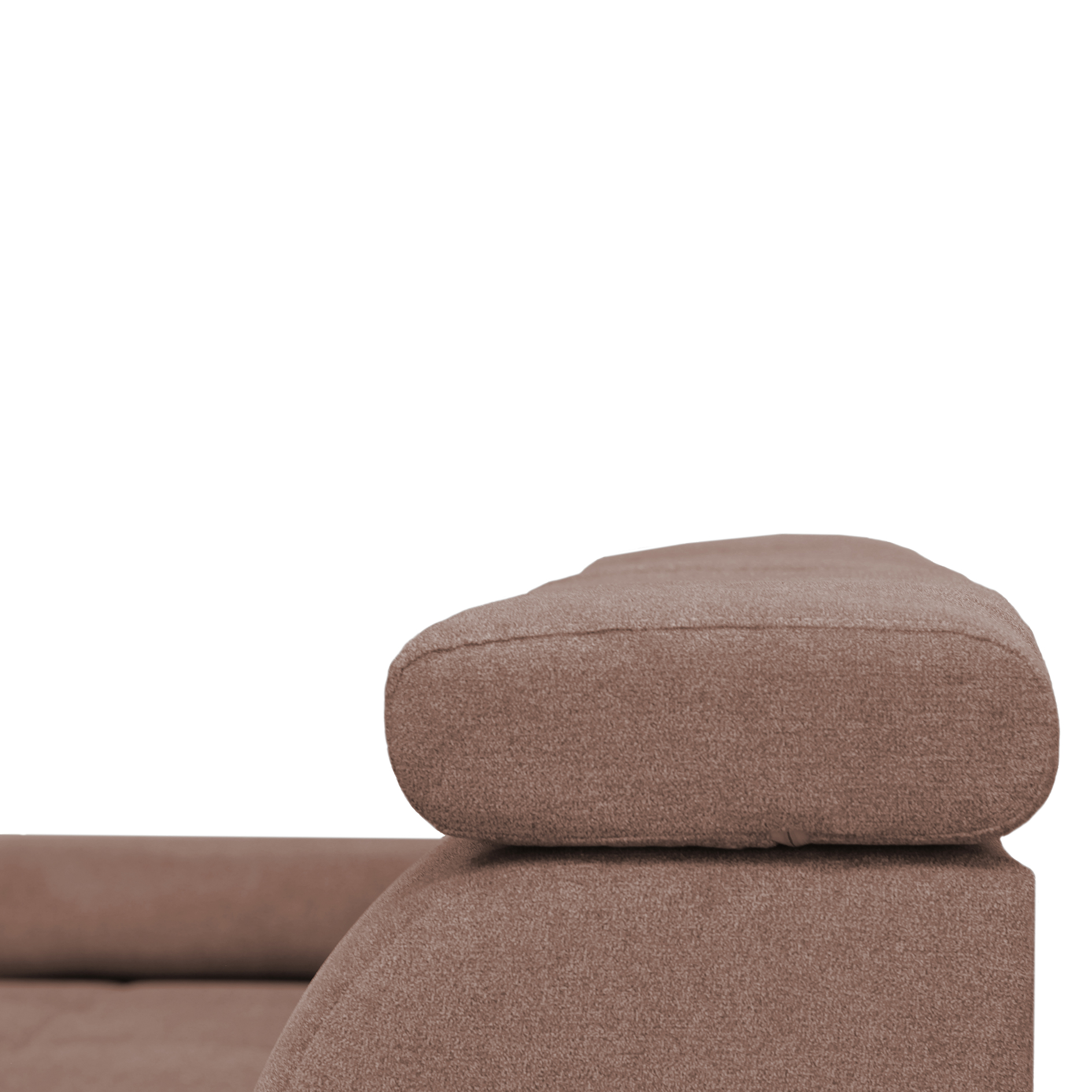 Ecksofa - nougat - Liegefunktion und Staukasten - Ottomane links