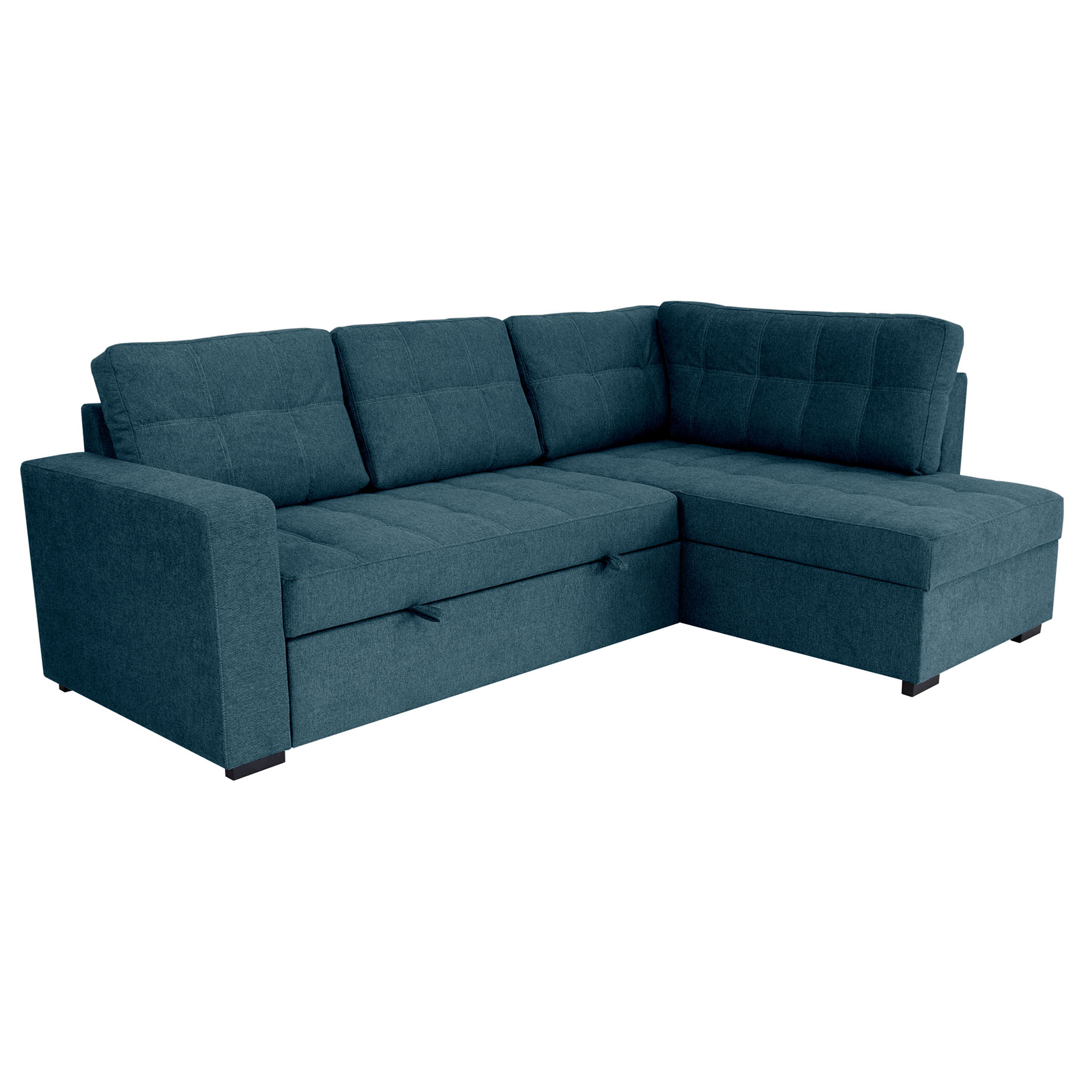 Ecksofa - ocean blue - Liegefunktion - Staukasten - Webstoff