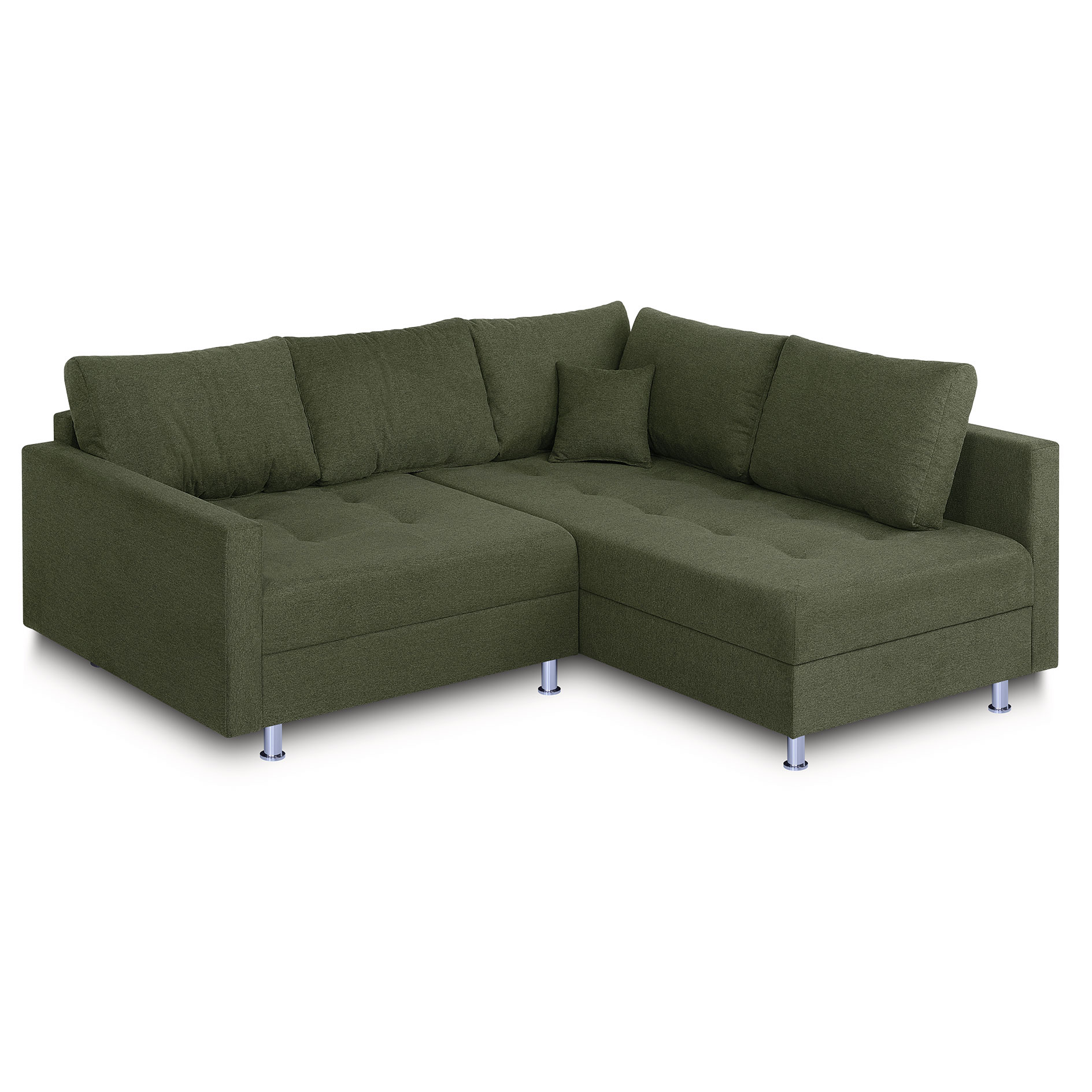 Ecksofa - olive - Strukturgewebe - Federkern