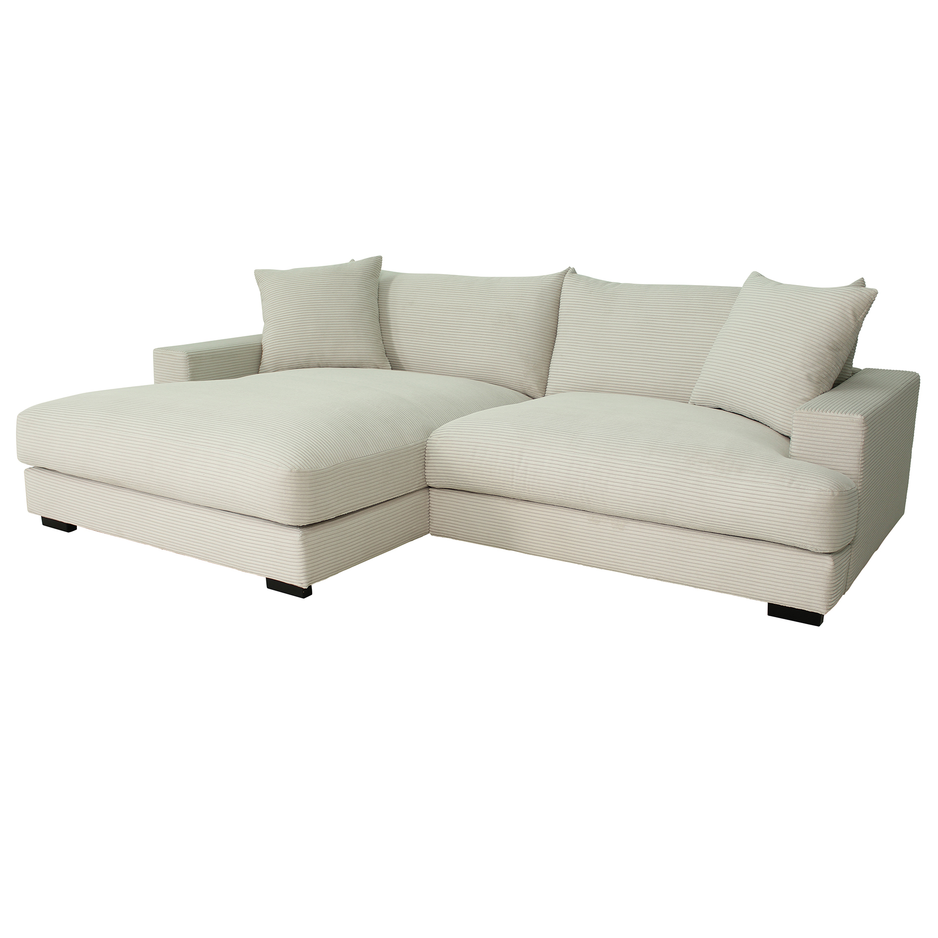 Ecksofa - pearl - Cord - Recamiere links