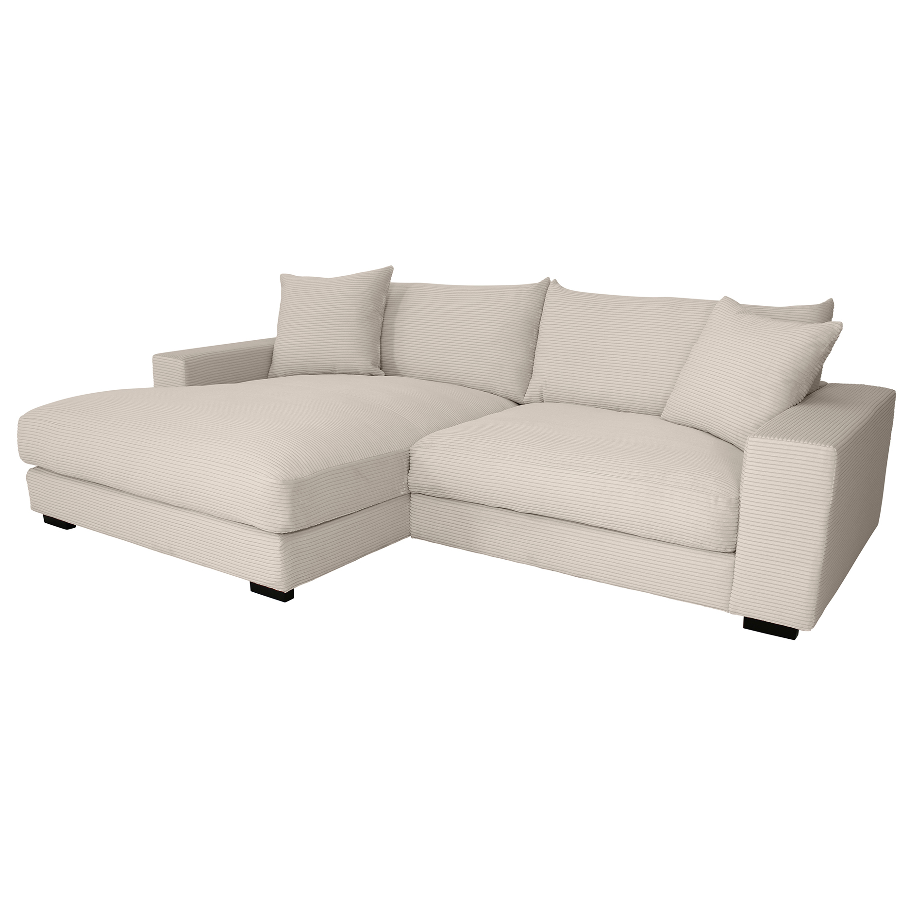 Ecksofa - pearl - Cord - Recamiere links