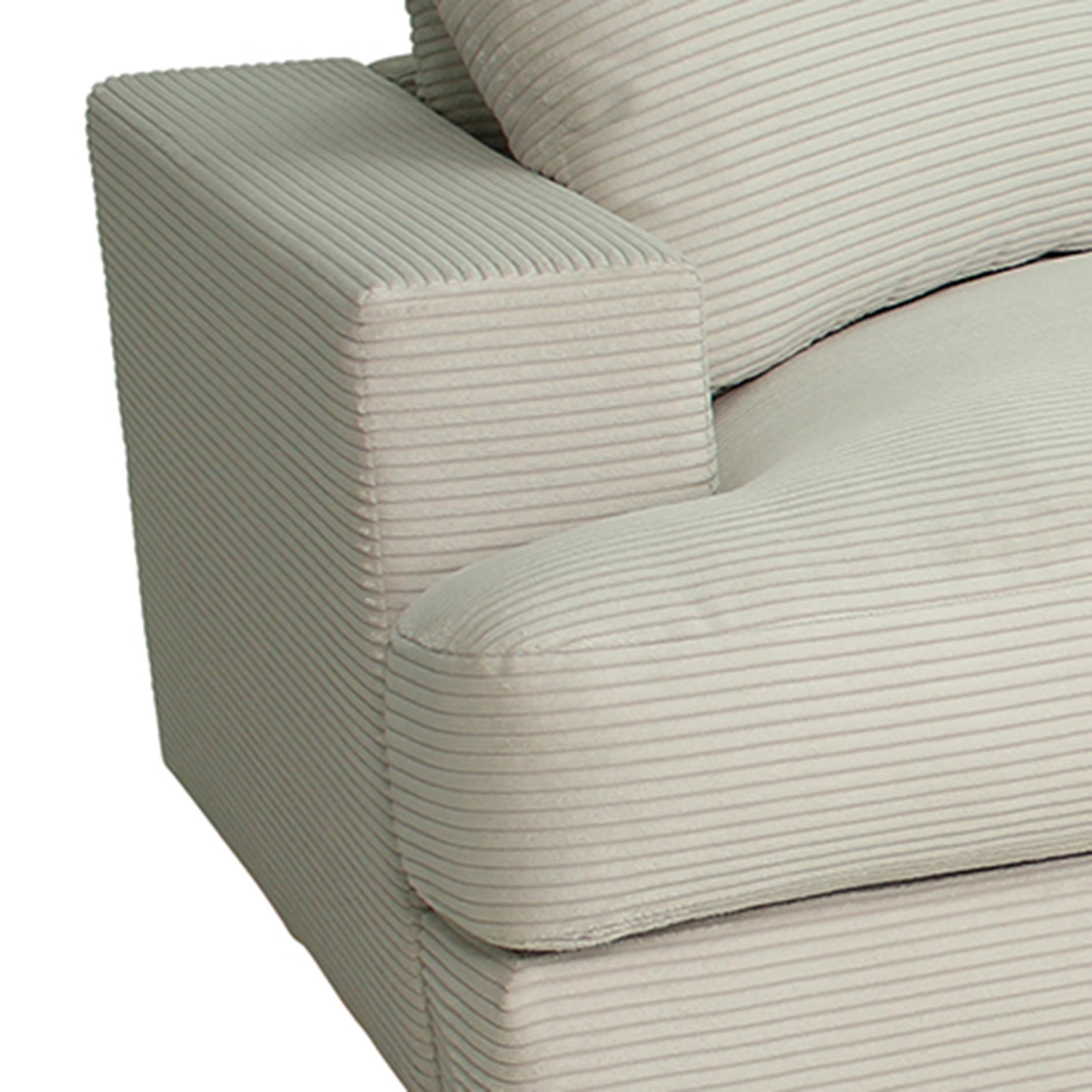 Ecksofa - pearl - Cord - Recamiere rechts