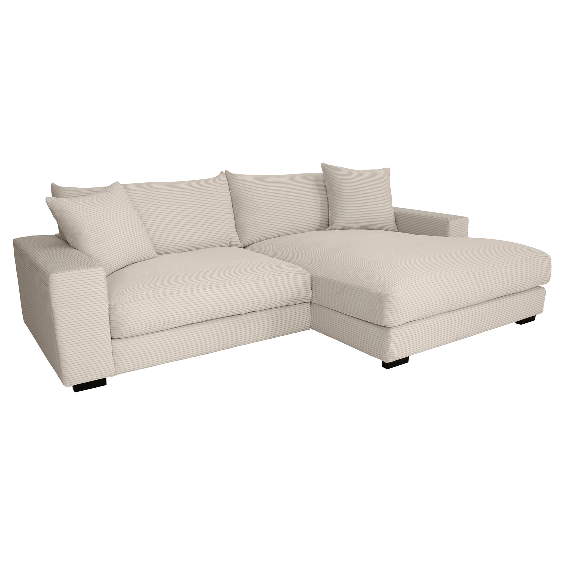 Ecksofa - pearl - Cord - Recamiere rechts