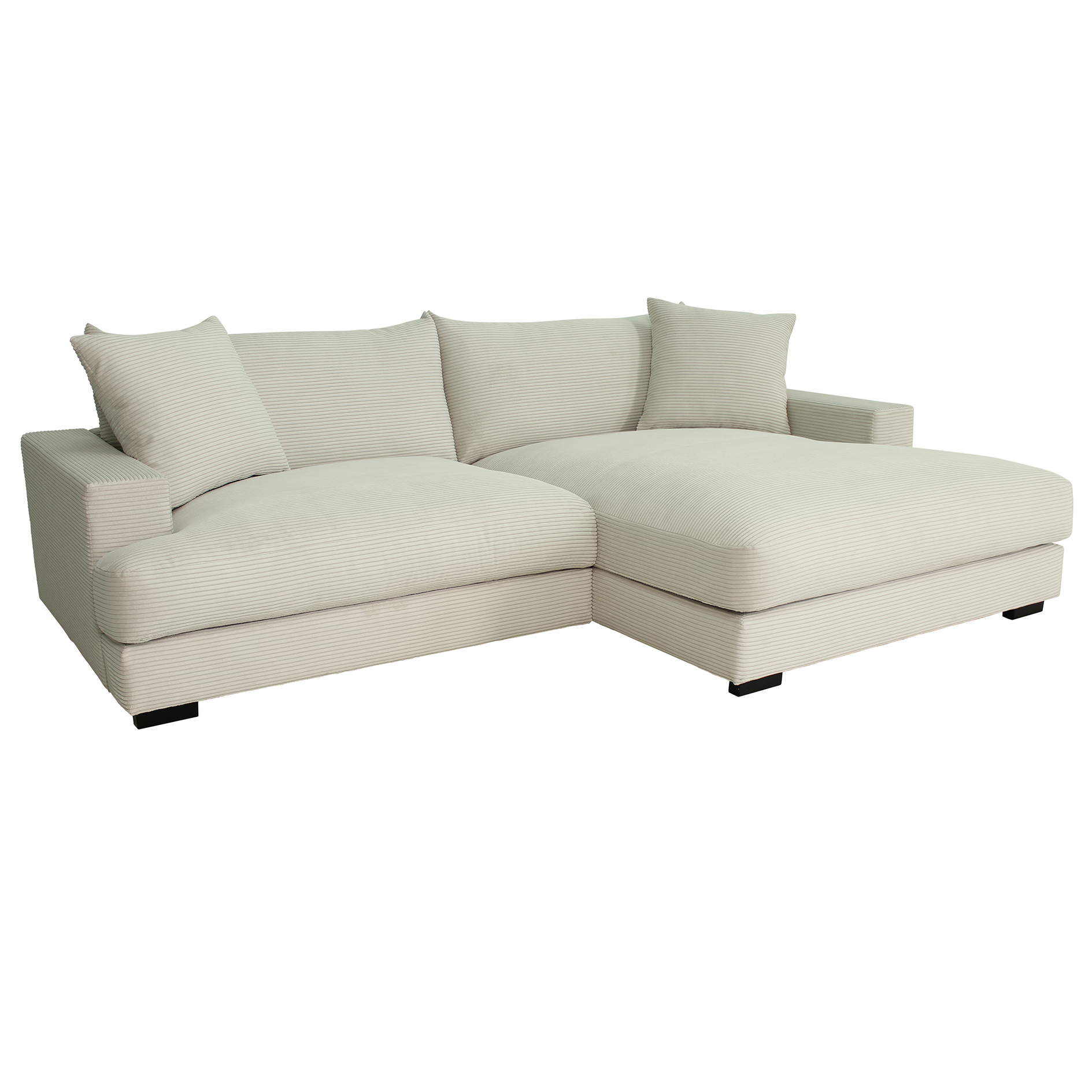 Ecksofa - pearl - Cord - Recamiere rechts