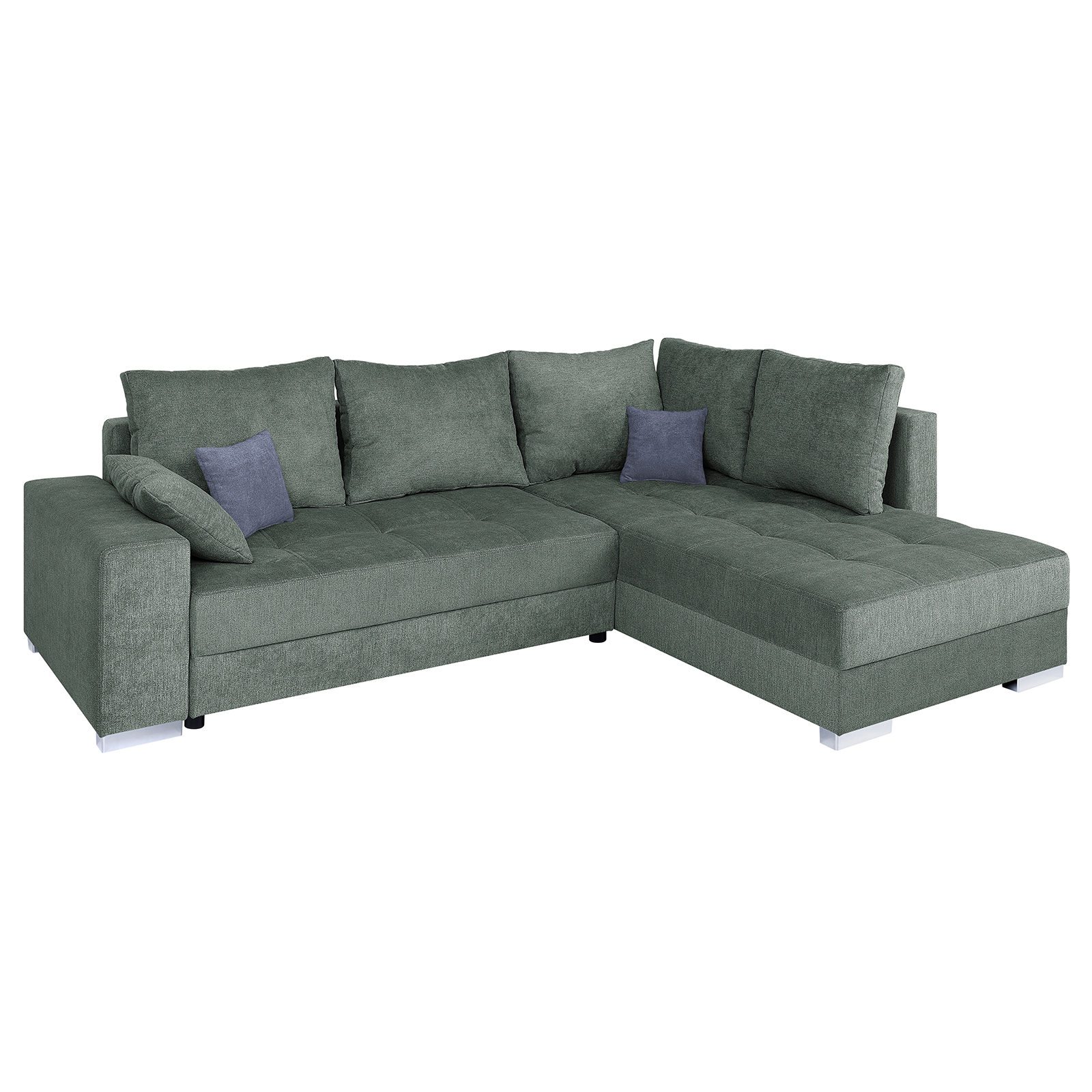 Ecksofa - petrol - Microfaser - mit Liegefunktion