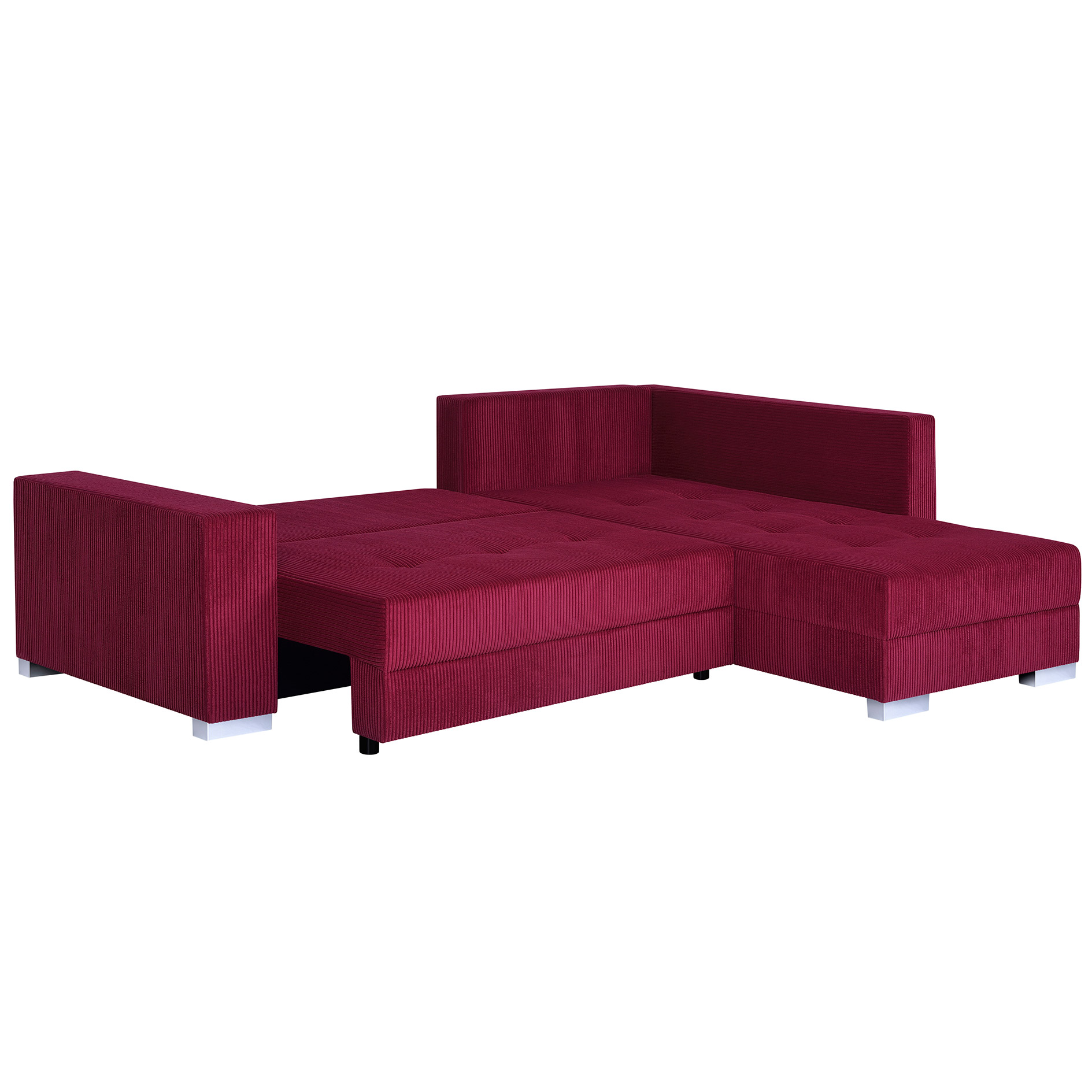 Ecksofa - red - Cord - Liegefunktion - beidseitig montierbar