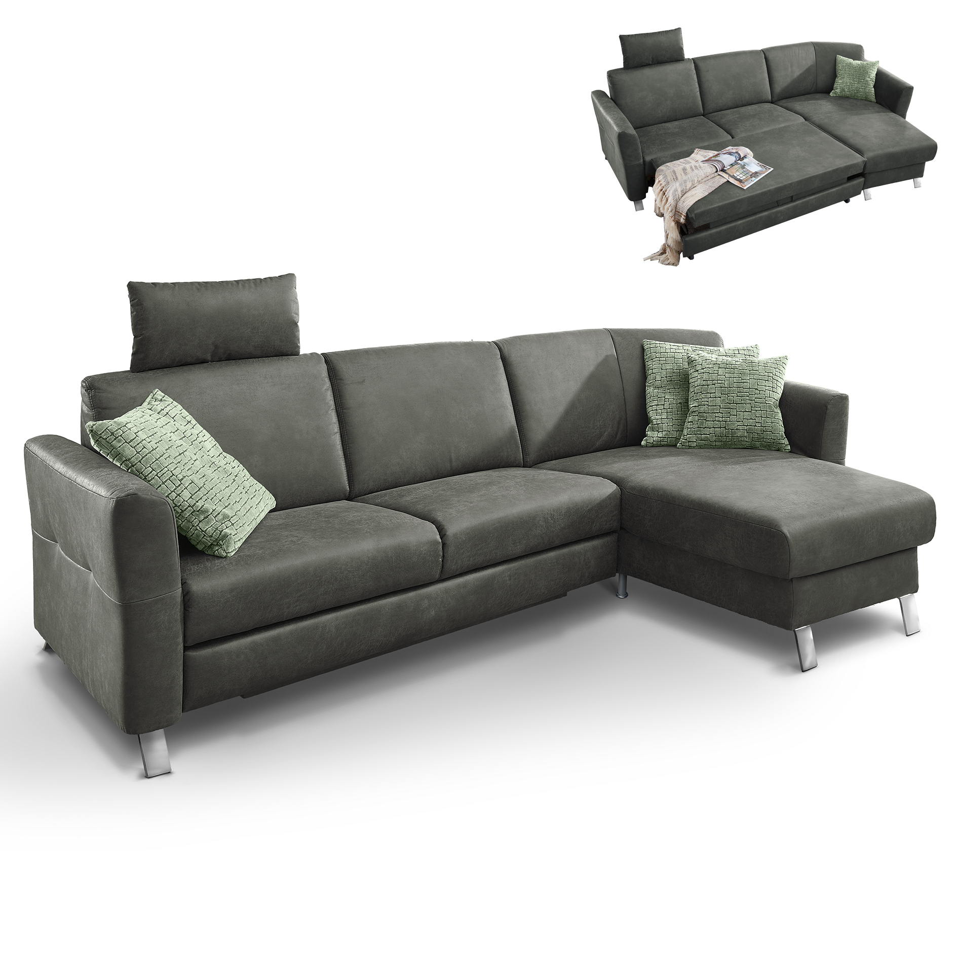 Ecksofa - river forest - Liegefunktion und Staukasten