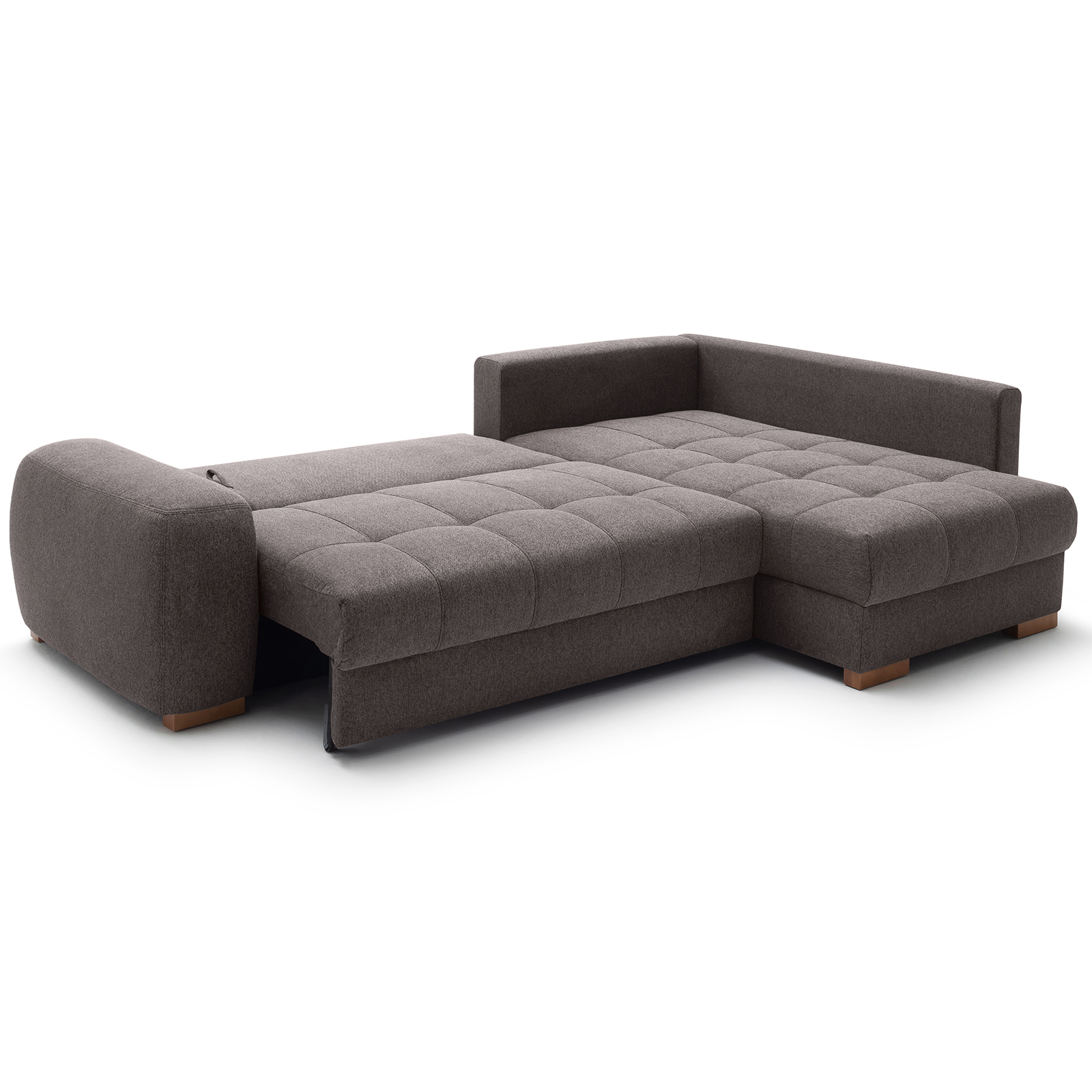 Ecksofa - rock - Boxspringfederung - Liegefunktion - Holzfüße