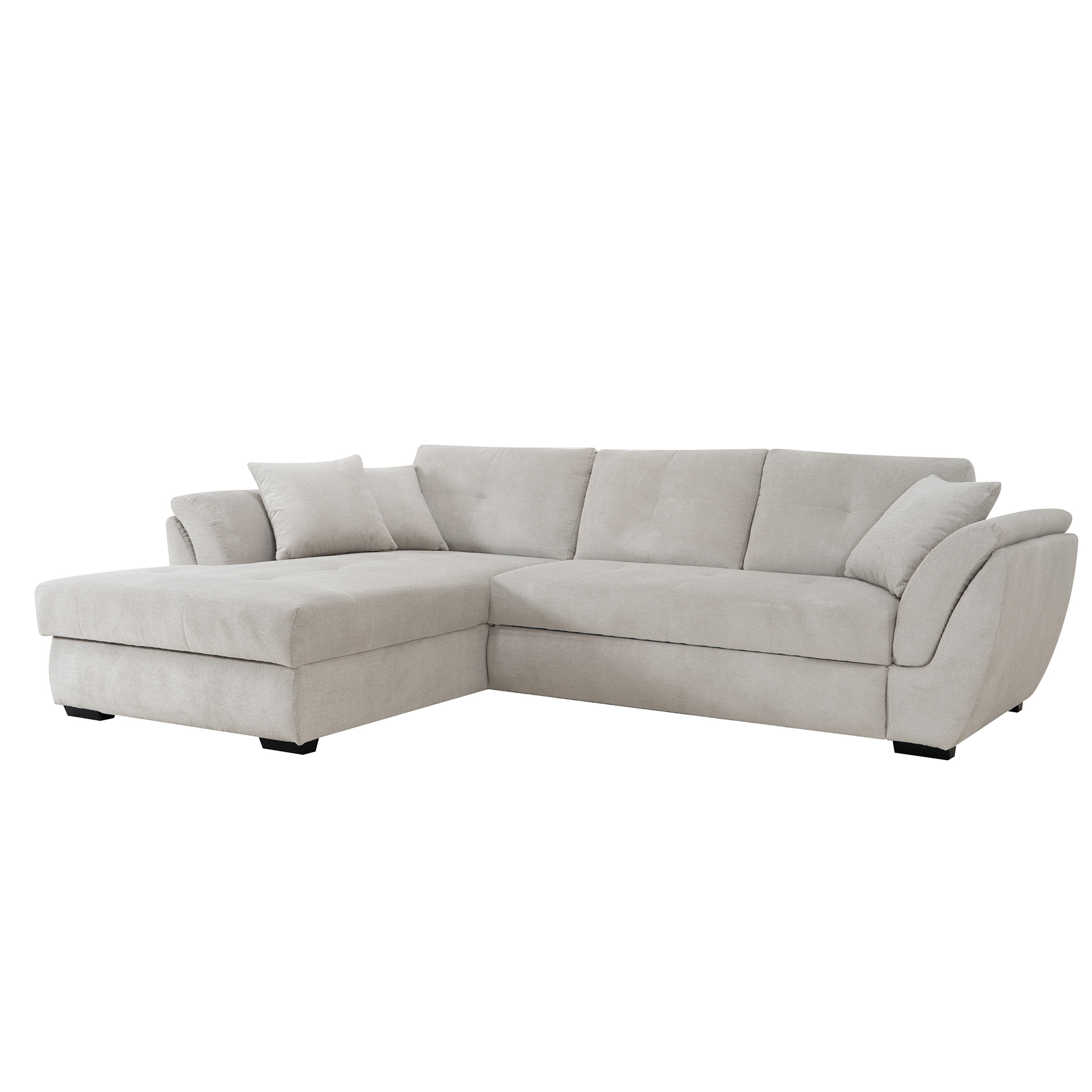 Ecksofa - sandbeige - Liegefunktion - Recamiere links
