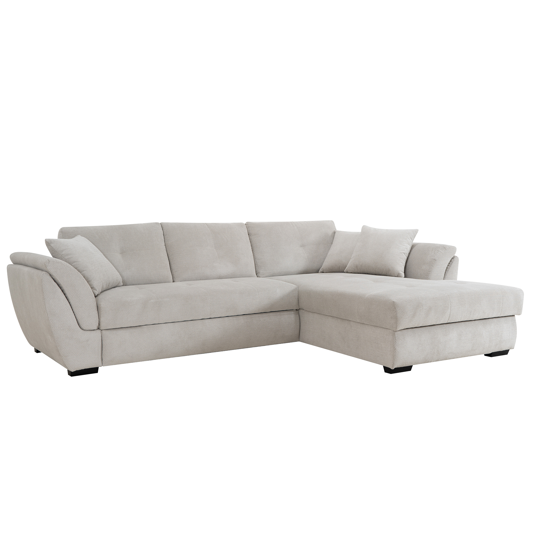 Ecksofa - sandbeige - Liegefunktion - Recamiere rechts