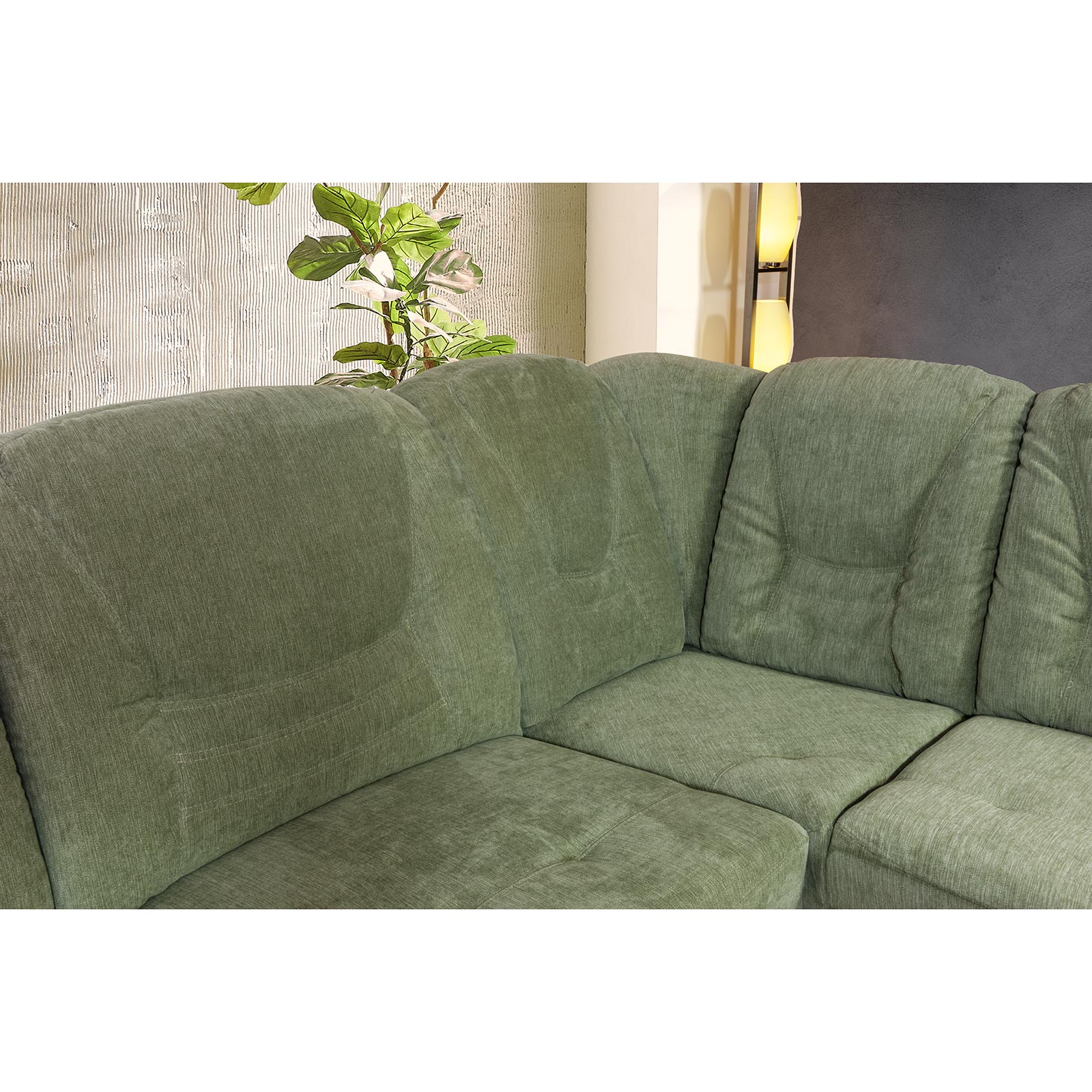Ecksofa - schilf - mit Funktionen - Recamiere rechts