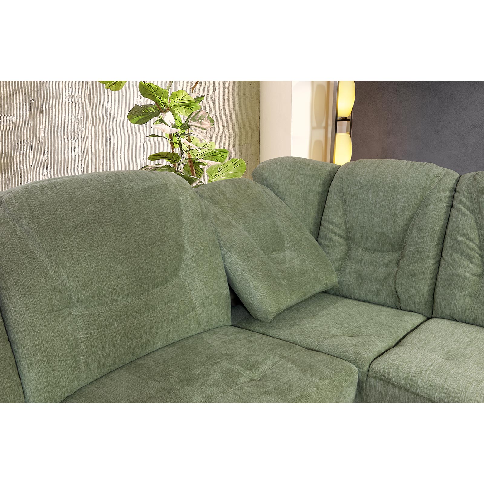 Ecksofa - schilf - mit Funktionen - Recamiere rechts