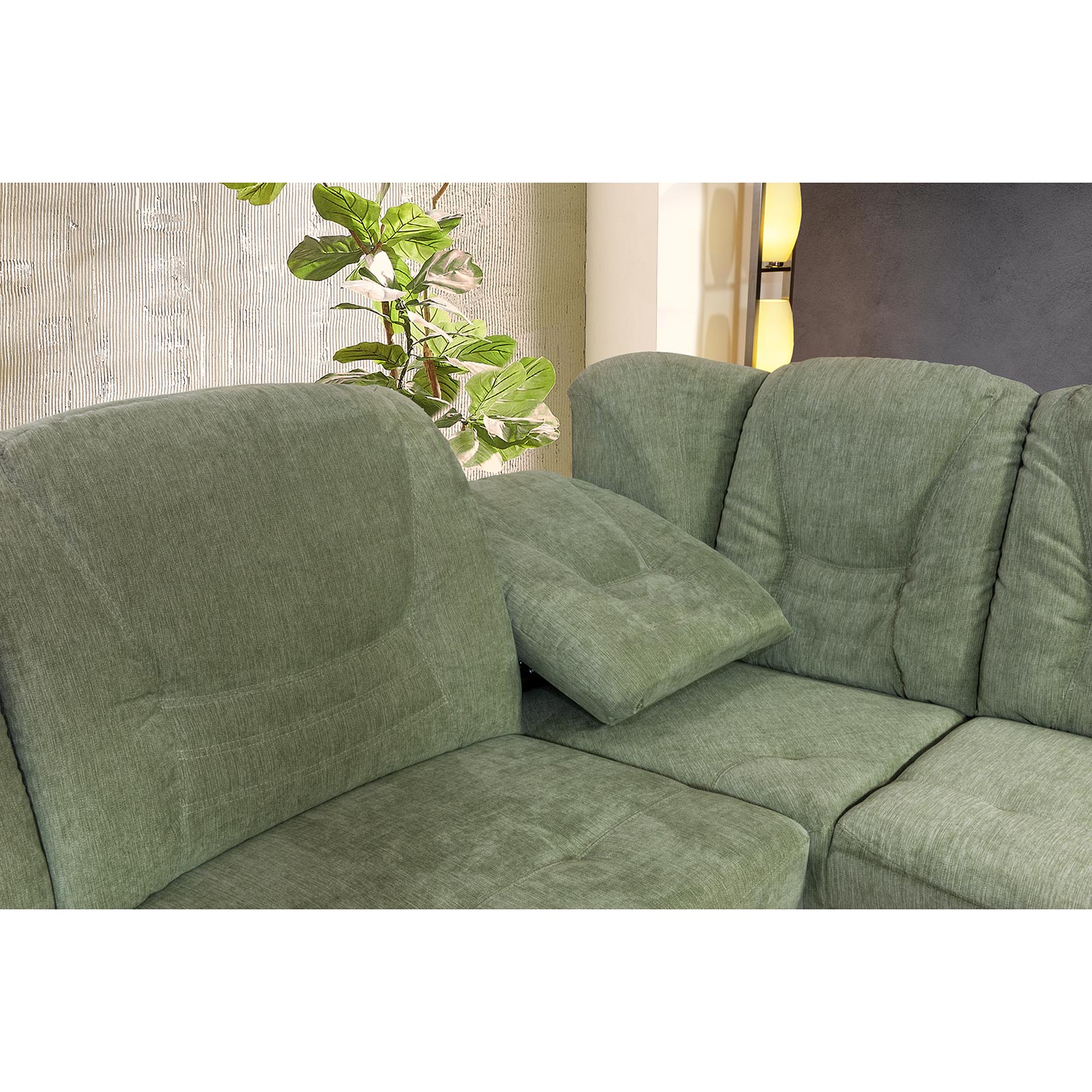 Ecksofa - schilf - mit Funktionen - Recamiere rechts