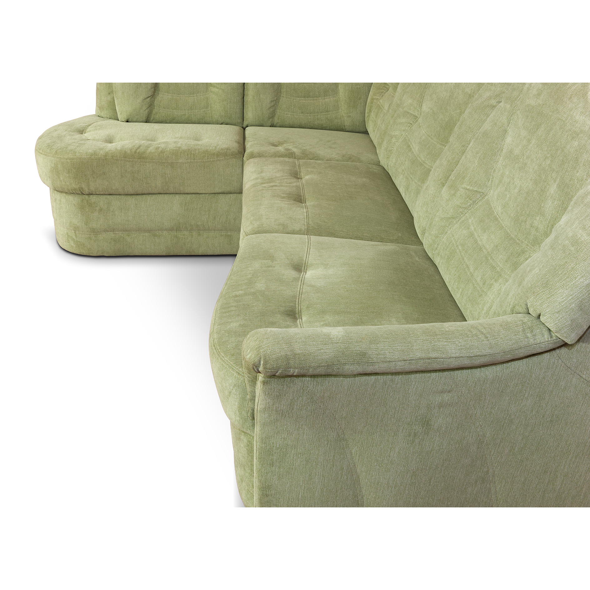Ecksofa - schilf - mit Staukasten - Recamiere links