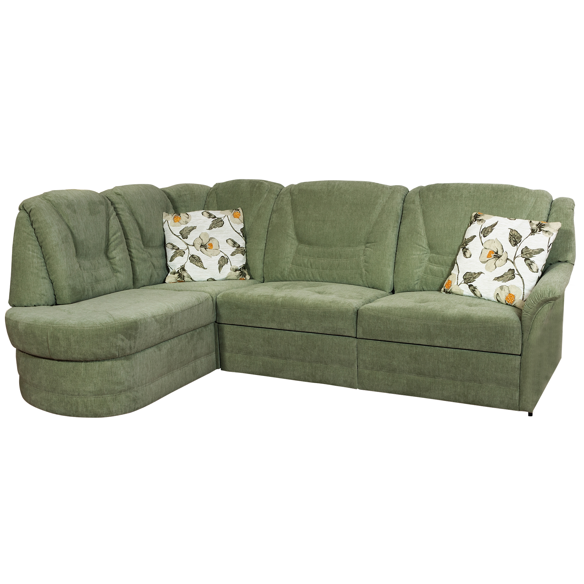 Ecksofa - schilf - mit Staukasten - Recamiere links