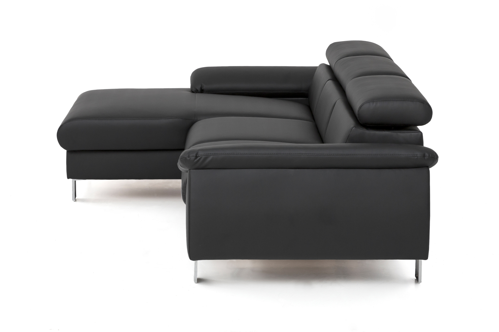 Ecksofa - schwarz - Kunstleder - Basismodell - Recamiere links