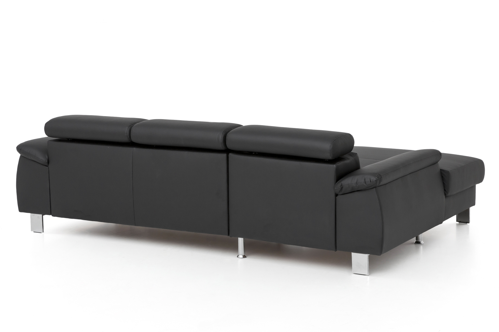 Ecksofa - schwarz - Kunstleder - Basismodell - Recamiere links