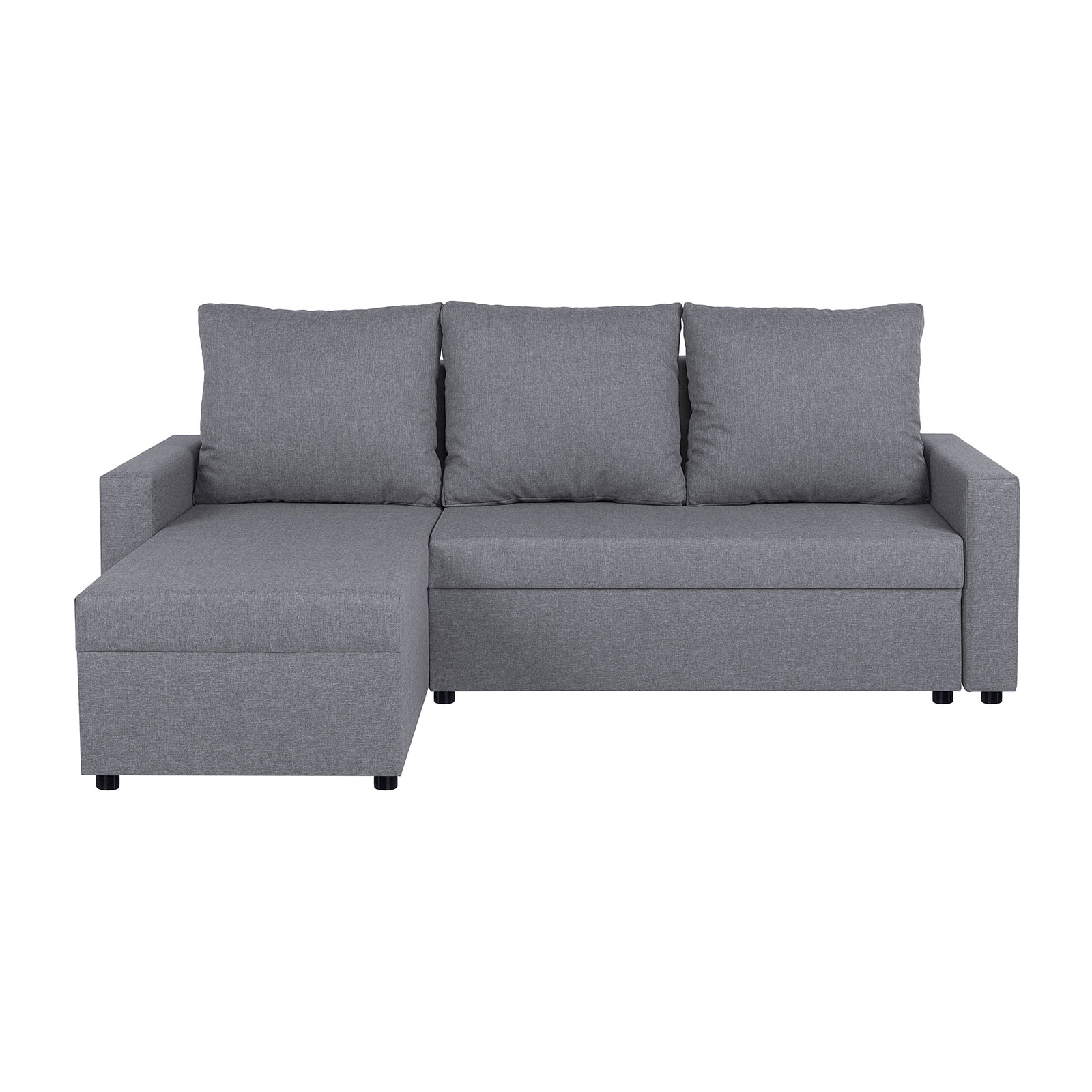 Ecksofa - silber - mit Liegefunktion