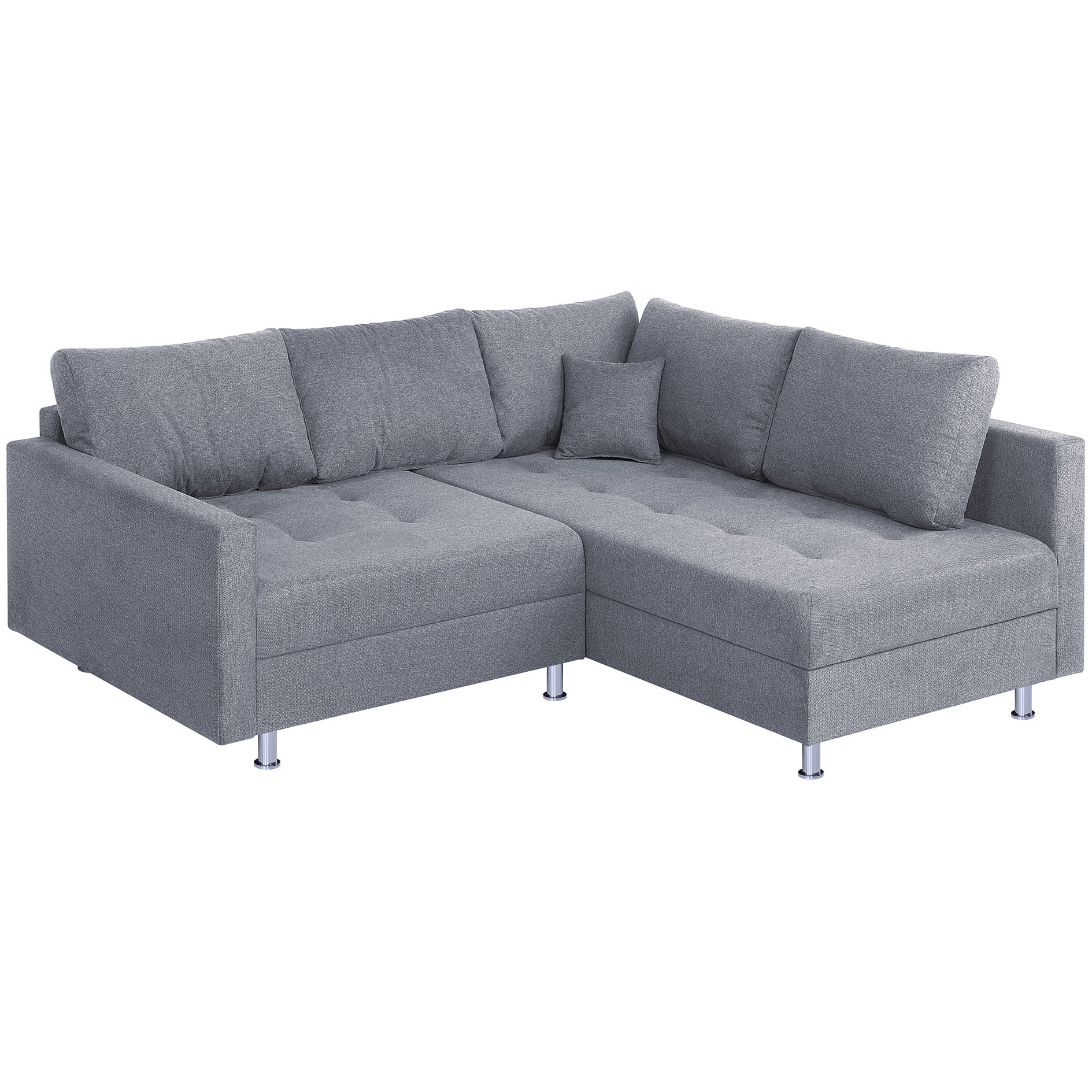Ecksofa - silber - Strukturgewebe - Federkern