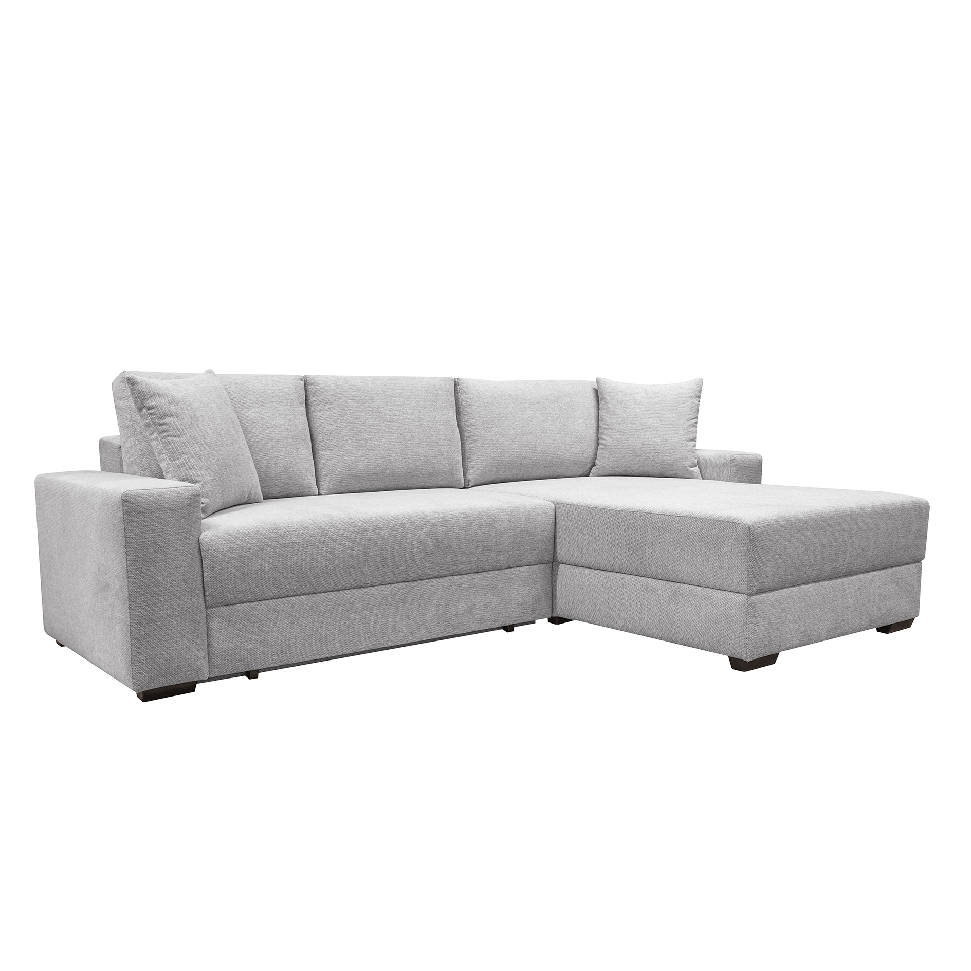 Ecksofa - silber - Webstoff - Dauerschläfer mit Staukasten