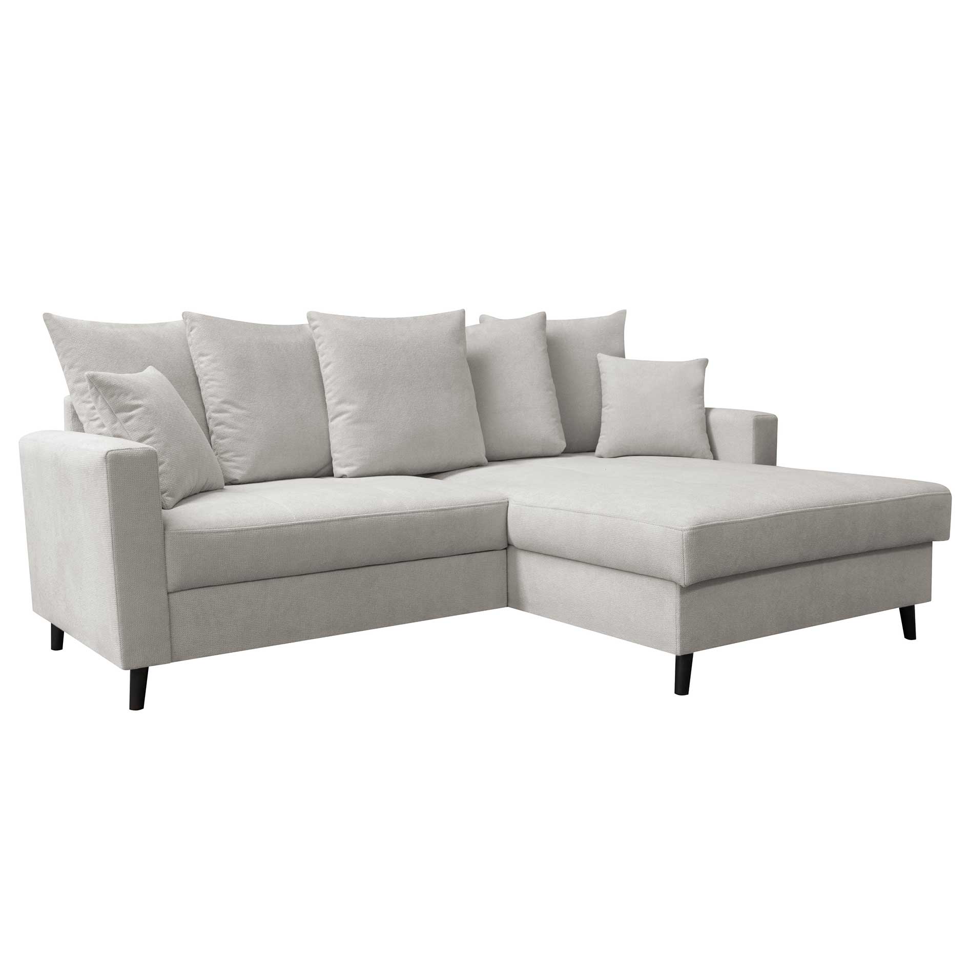 Ecksofa - silver - Liegefunktion - Staukasten - Microfaser