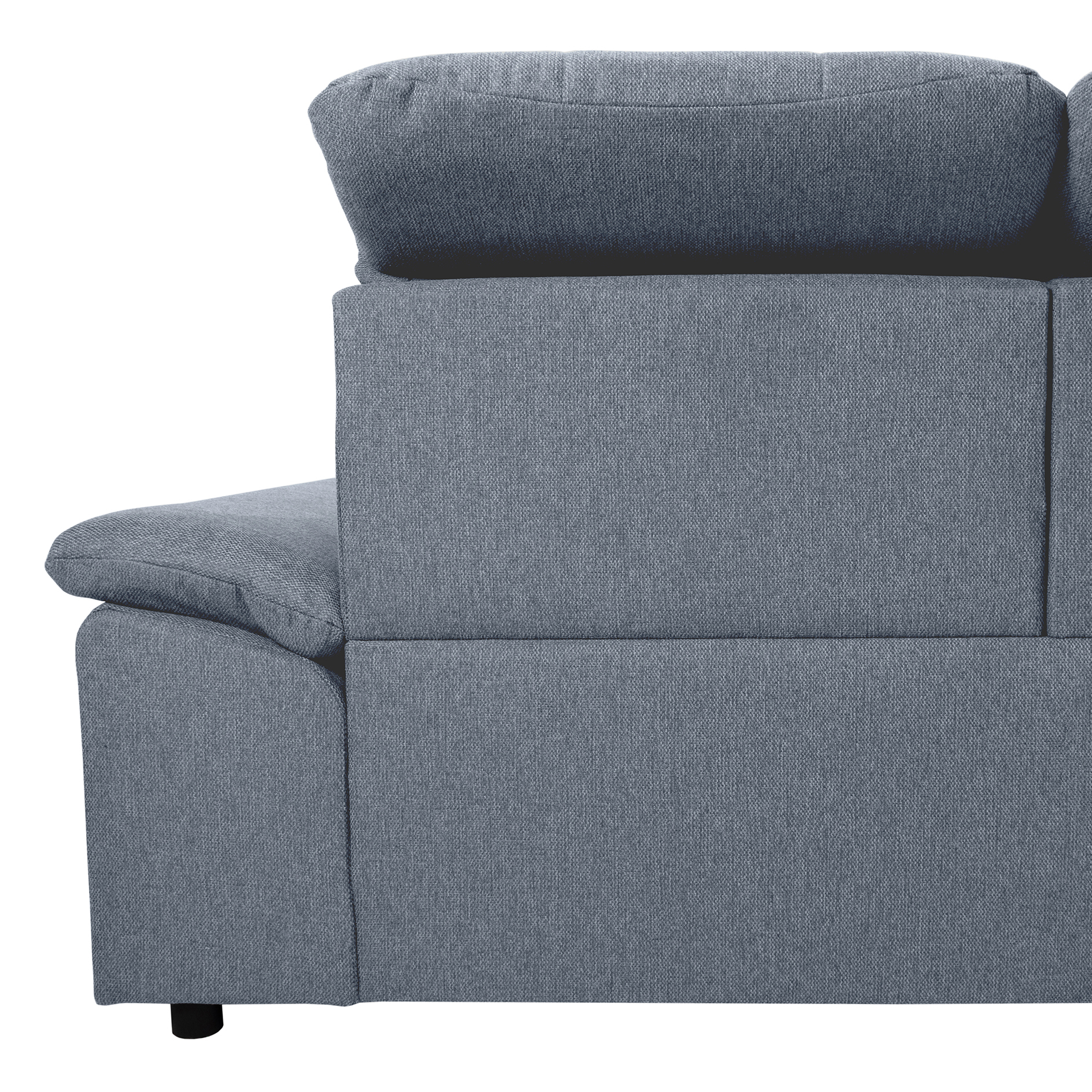 Ecksofa - silver - Liegefunktion und Staukasten - Ottomane links