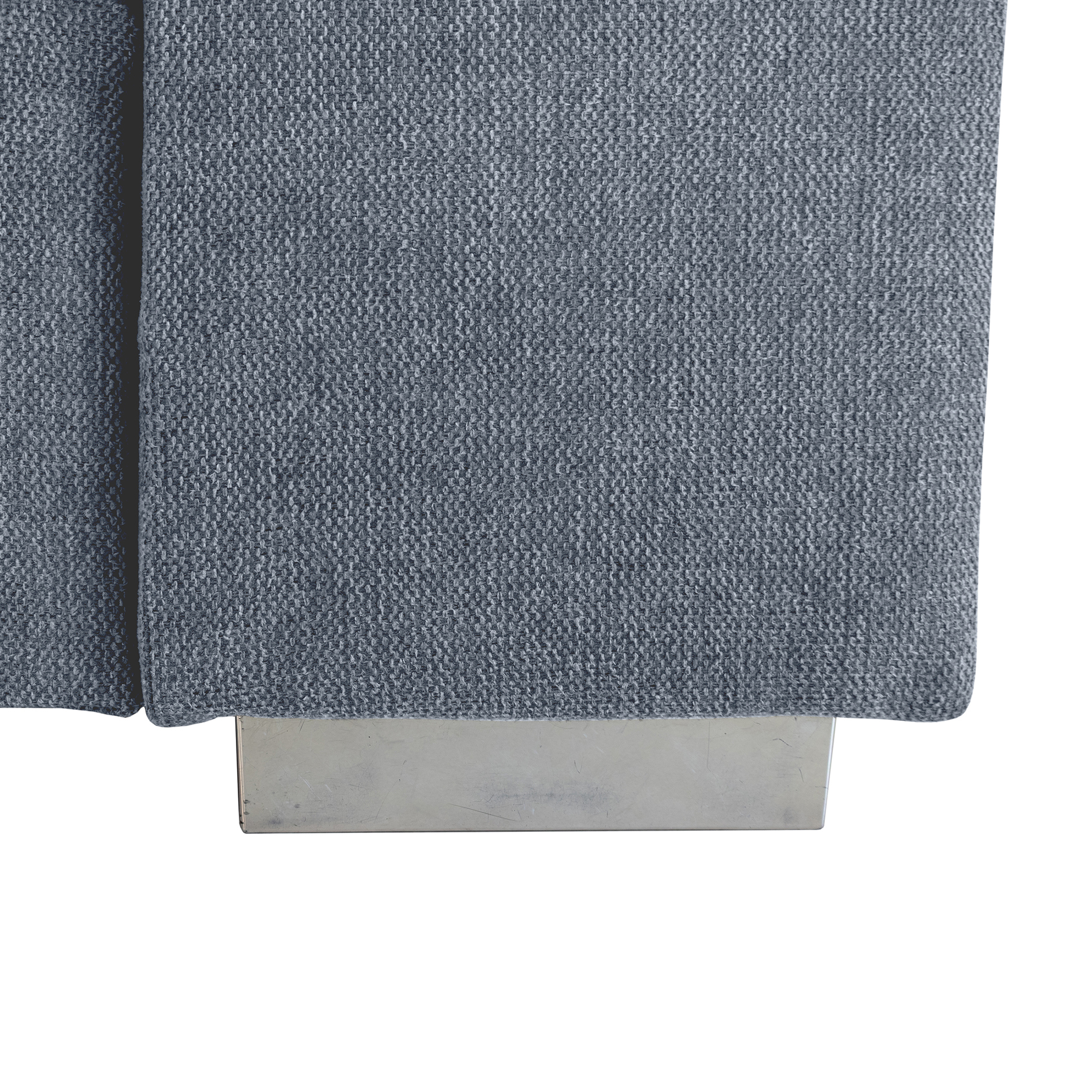 Ecksofa - silver - Liegefunktion und Staukasten - Ottomane links