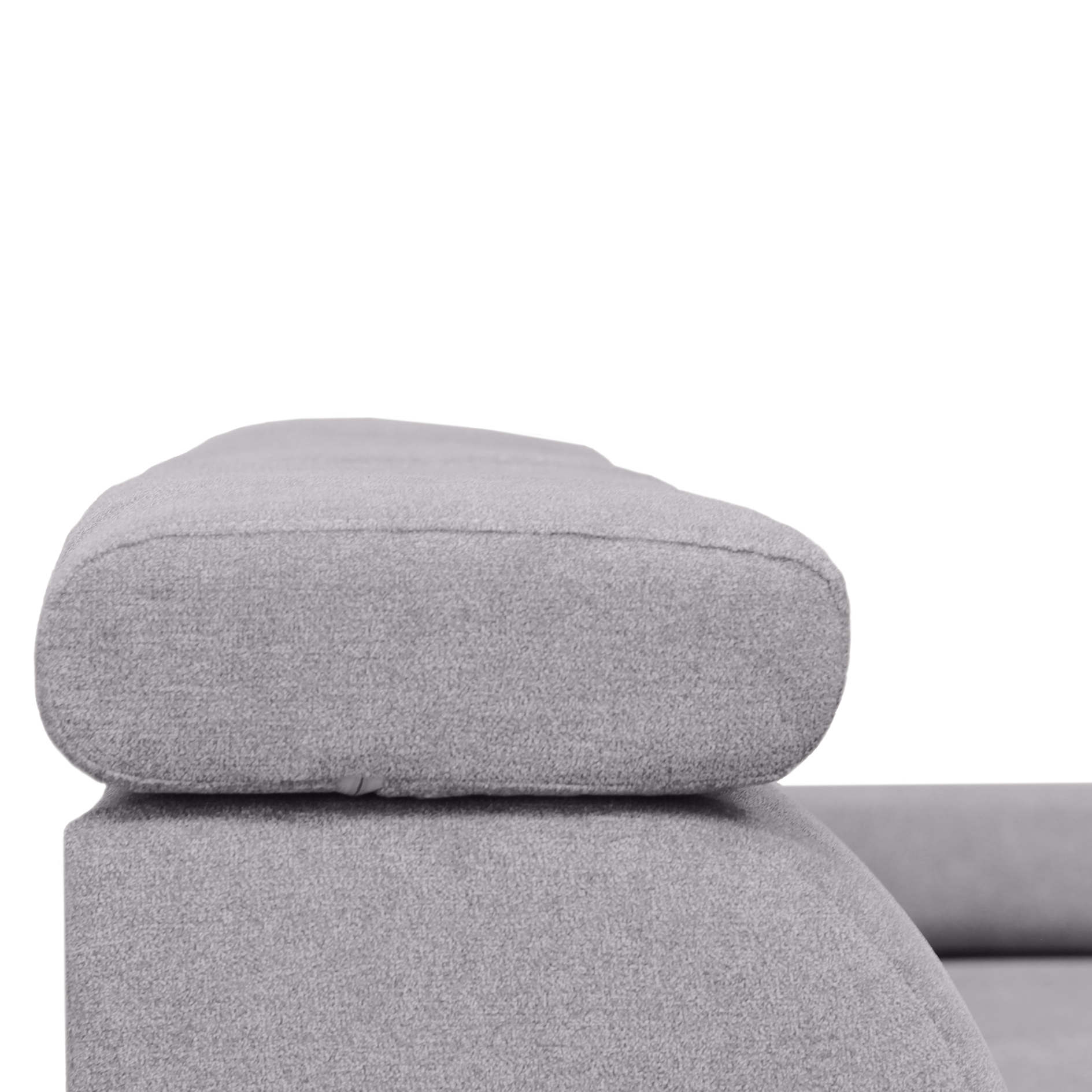 Ecksofa - silver - Liegefunktion und Staukasten - Ottomane rechts