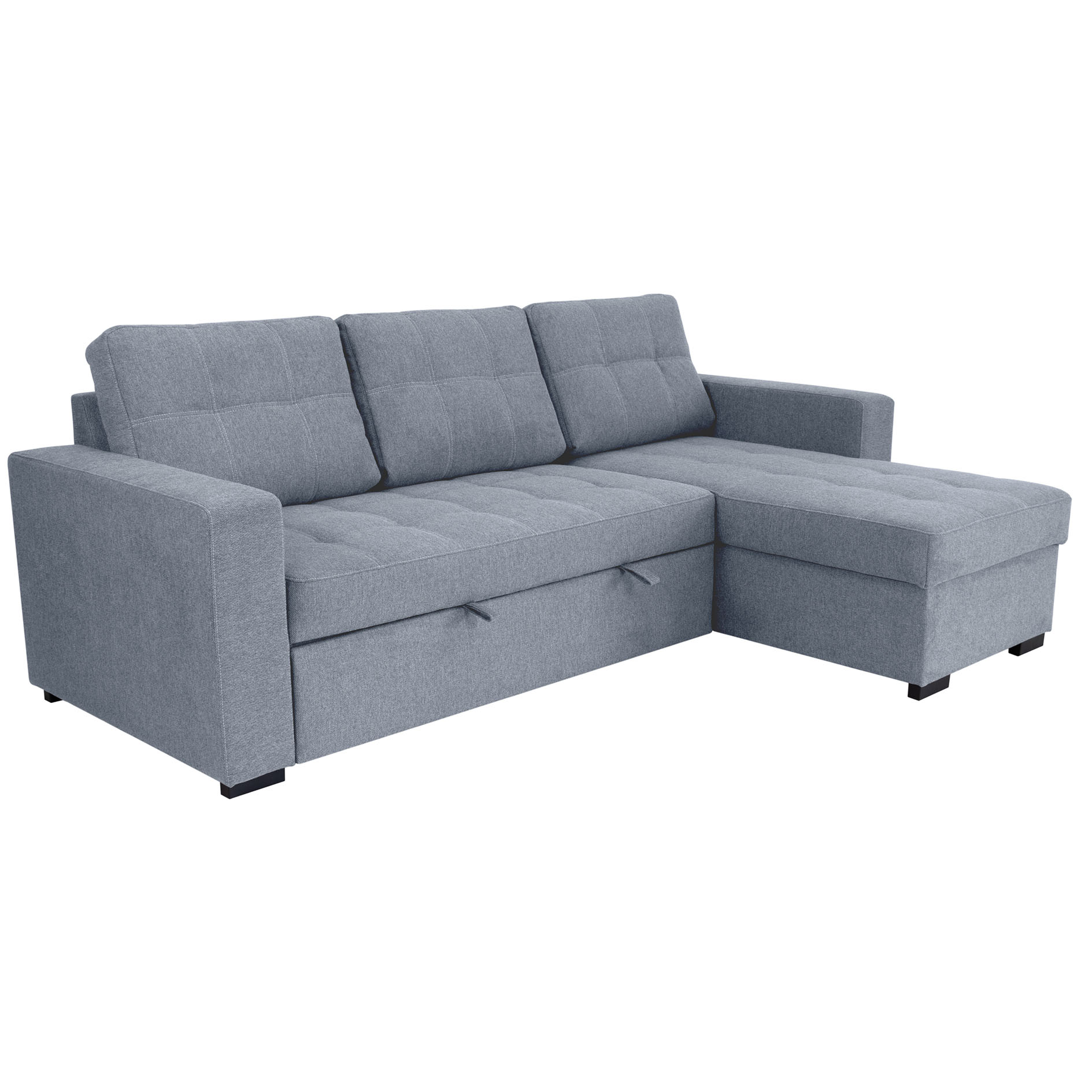Ecksofa - silver - Liegefunktion und Staukasten