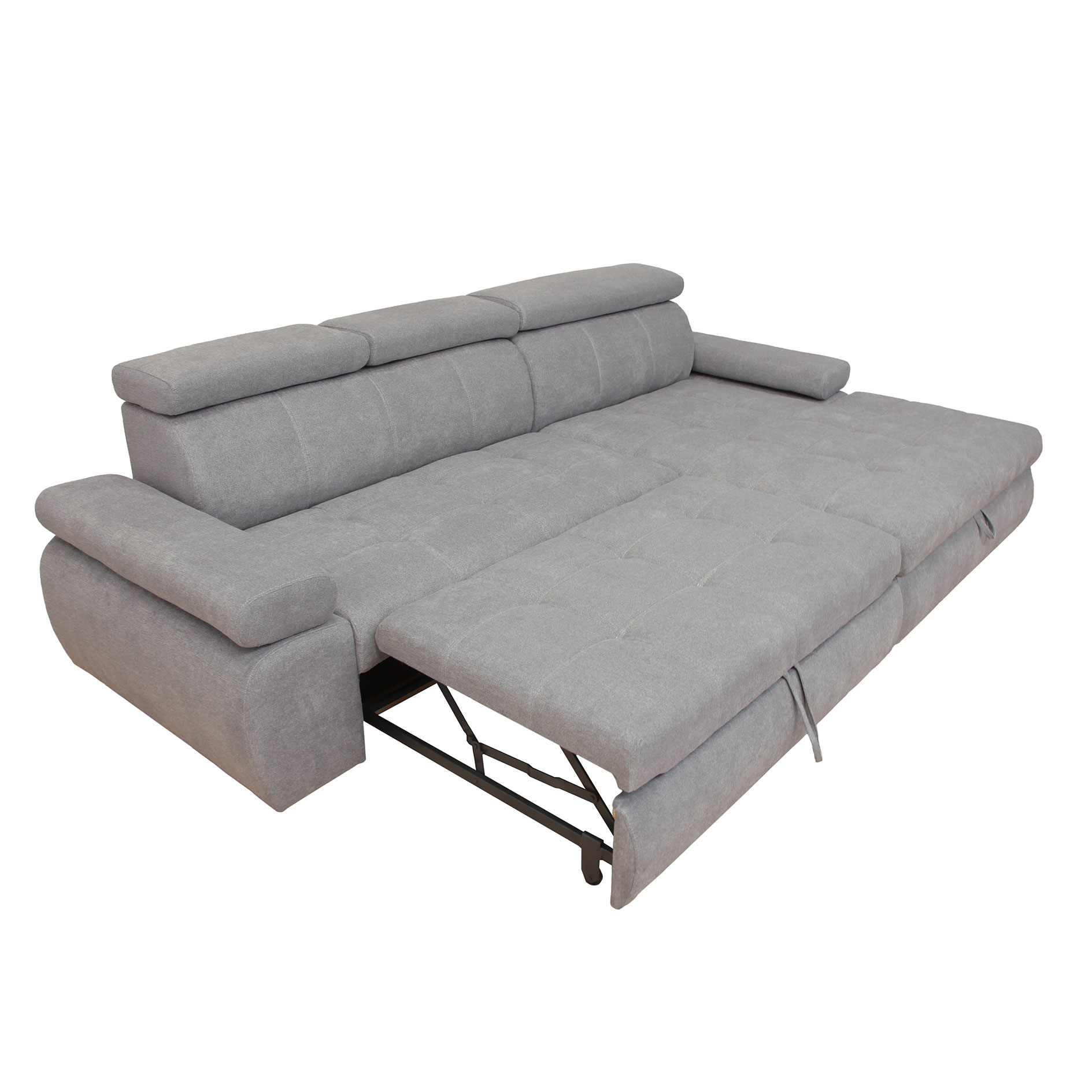 Ecksofa - steel - Liegefunktion und Staukasten - Ottomane rechts