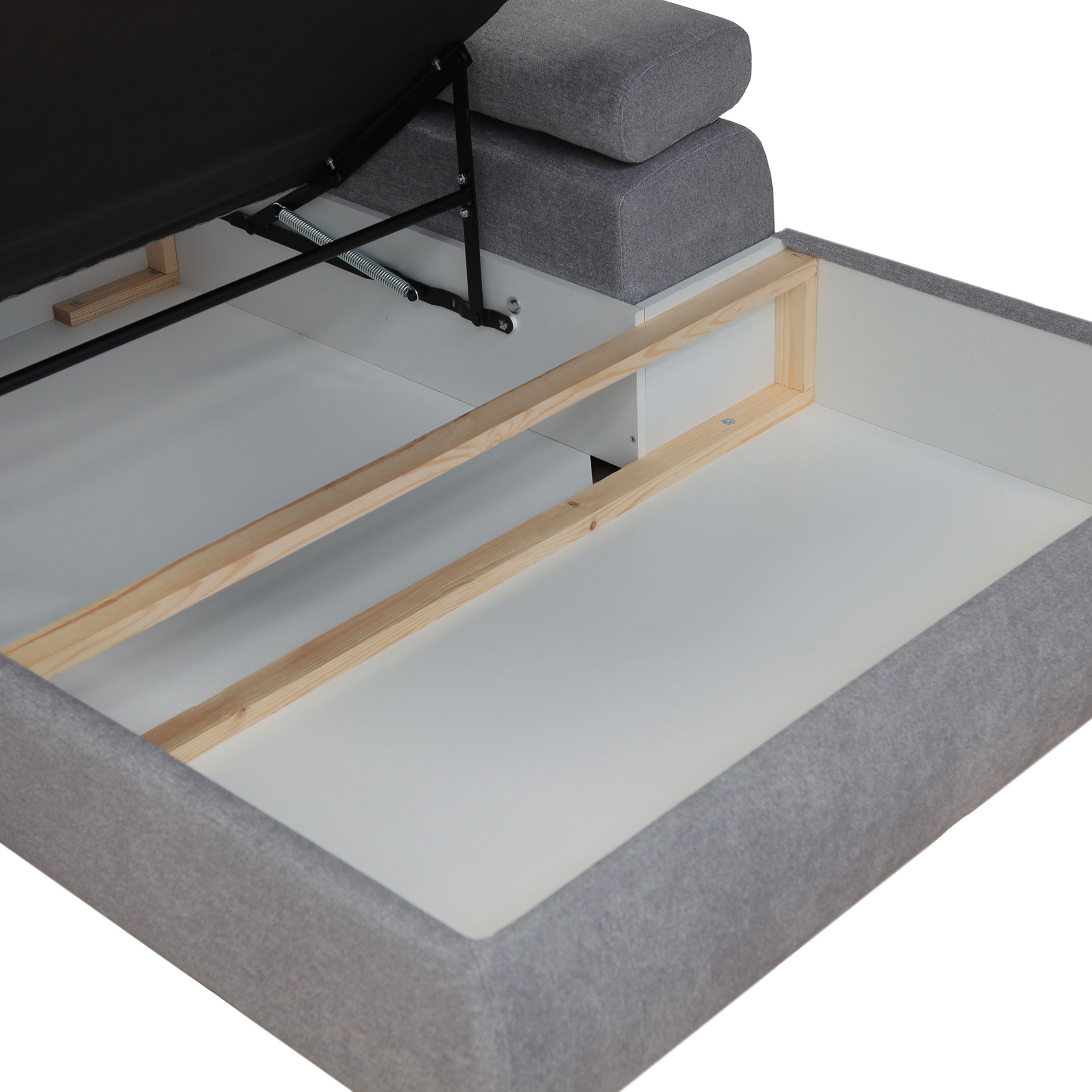 Ecksofa - steel - Liegefunktion und Staukasten - Ottomane rechts