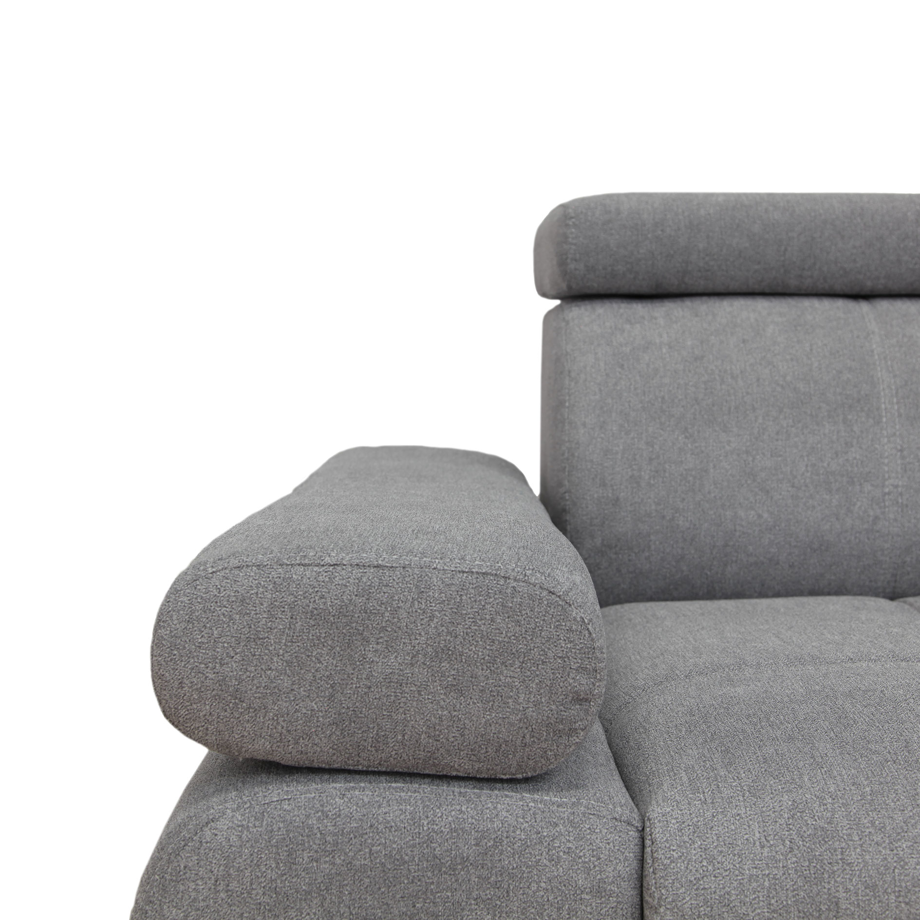 Ecksofa - steel - Liegefunktion und Staukasten - Ottomane rechts
