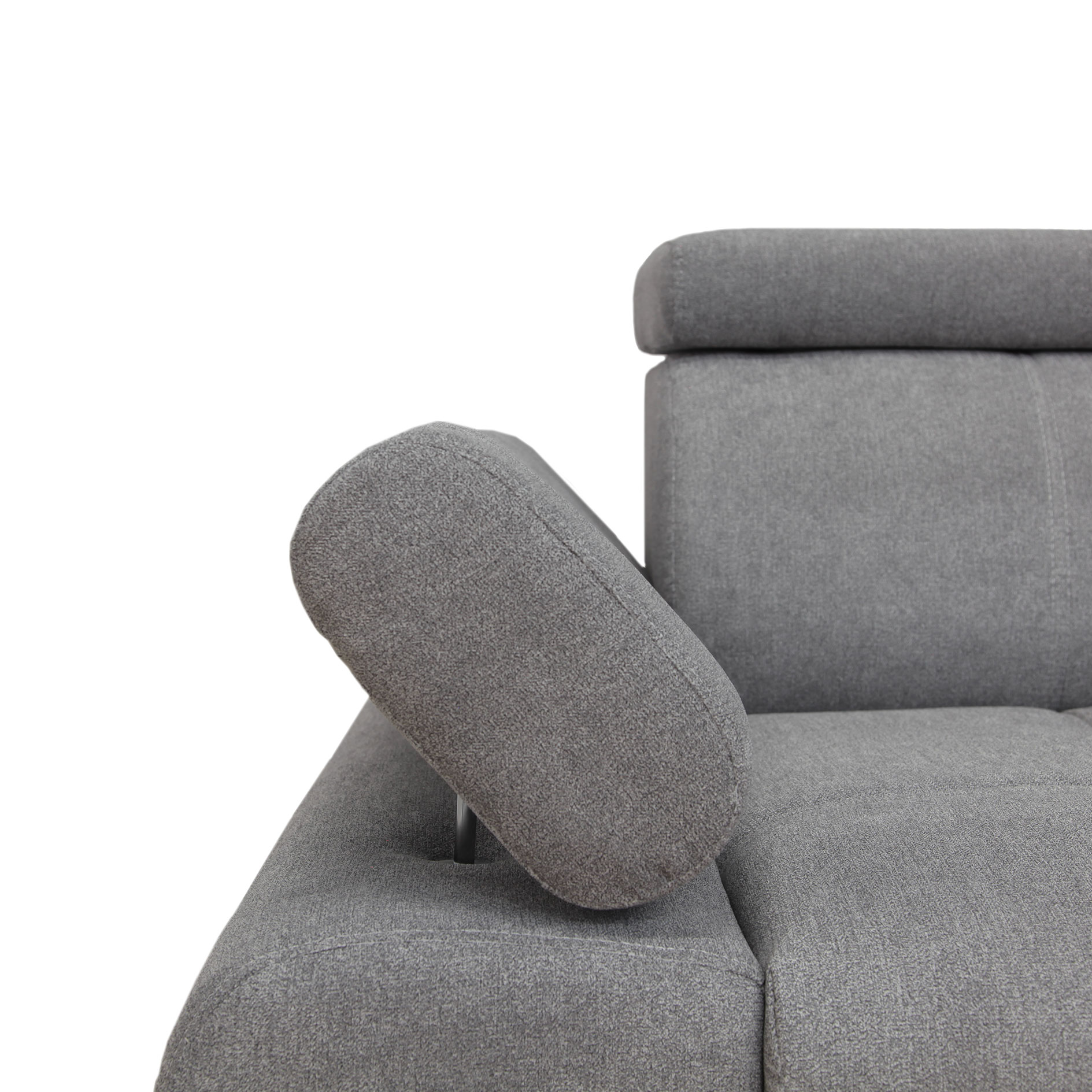 Ecksofa - steel - Liegefunktion und Staukasten - Ottomane rechts