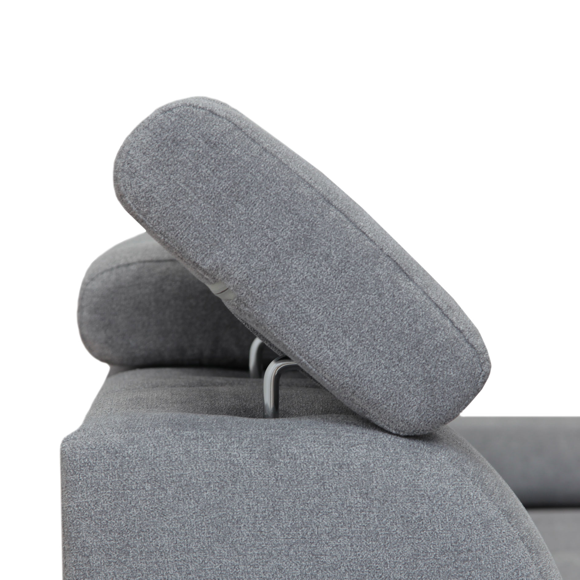 Ecksofa - steel - Liegefunktion und Staukasten - Ottomane rechts