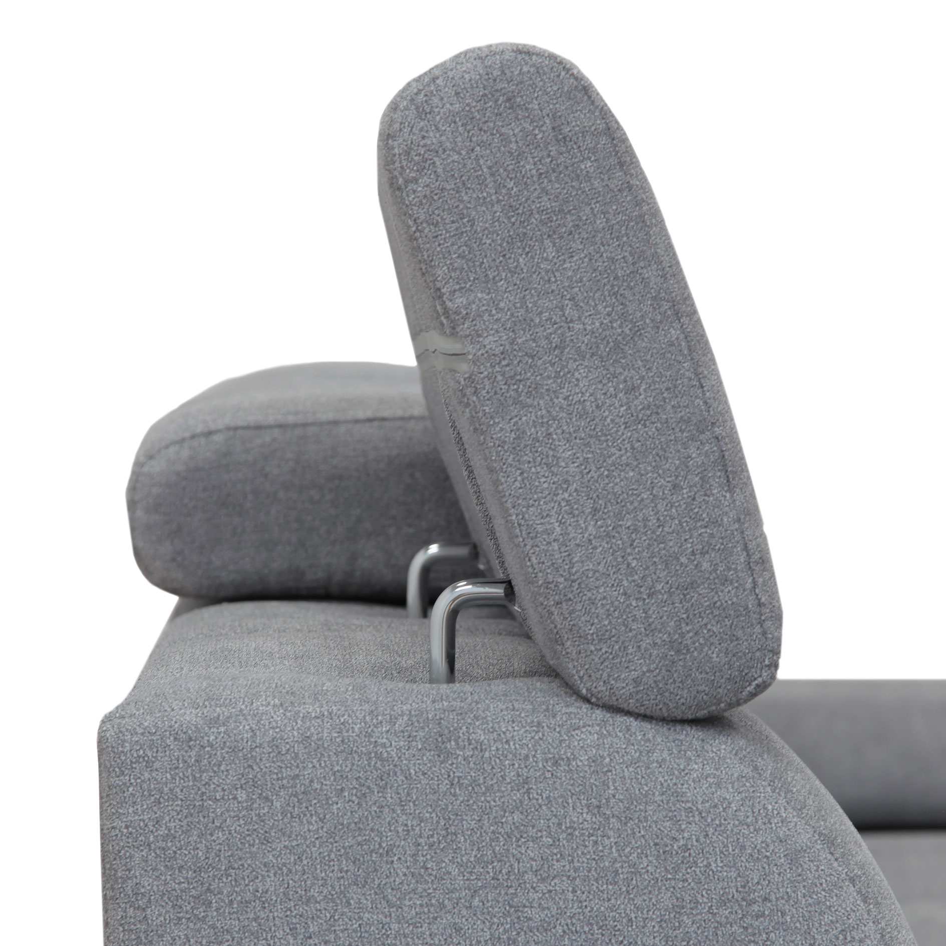 Ecksofa - steel - Liegefunktion und Staukasten - Ottomane rechts