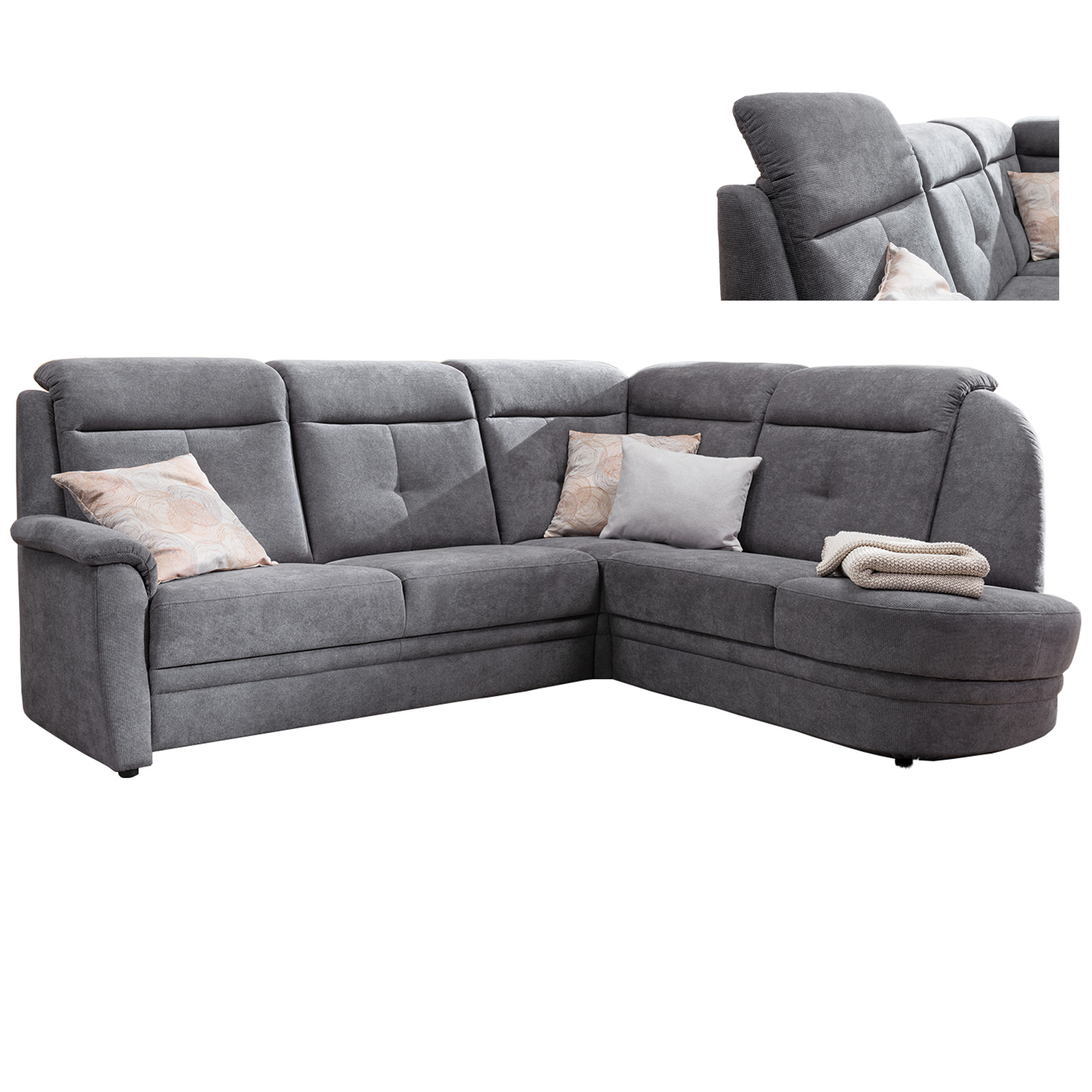 Ecksofa   steel   Microfaser   mit Liegefunktion