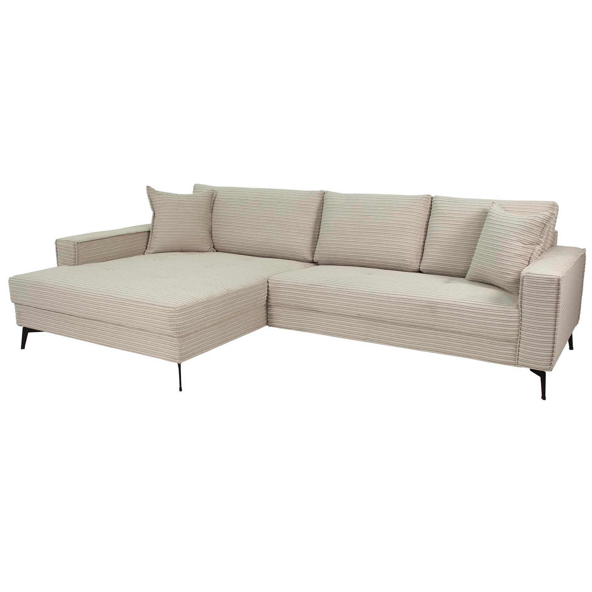 Ecksofa - stone - Cord - Recamiere links