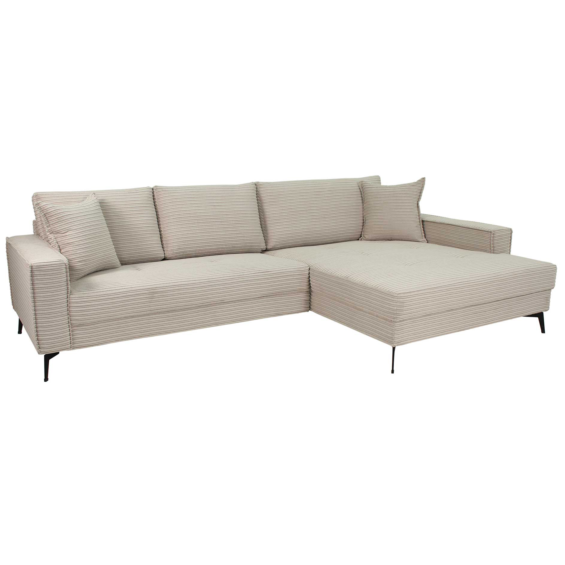 Ecksofa - stone - Cord - Recamiere rechts