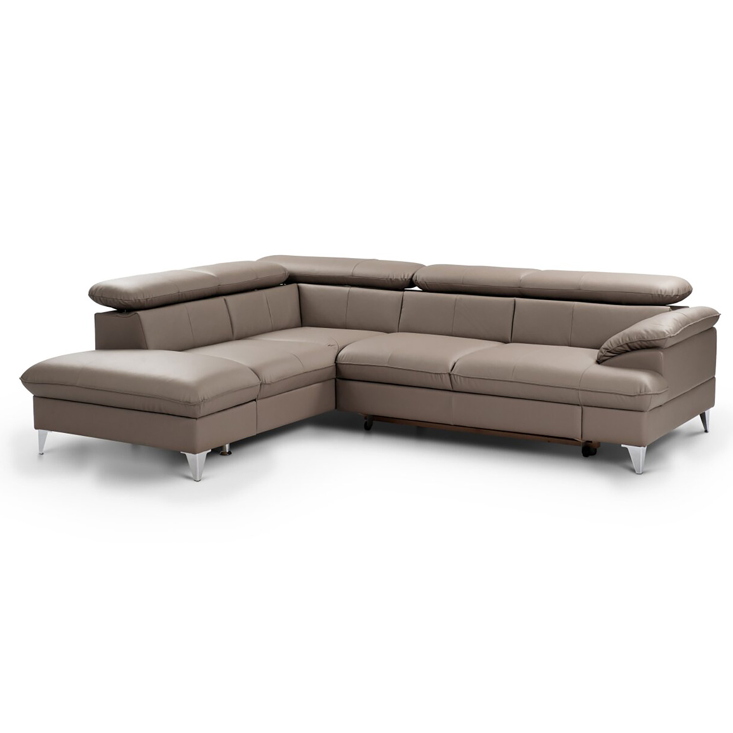 Ecksofa - stone - Leder - Basismodell - Recamiere links