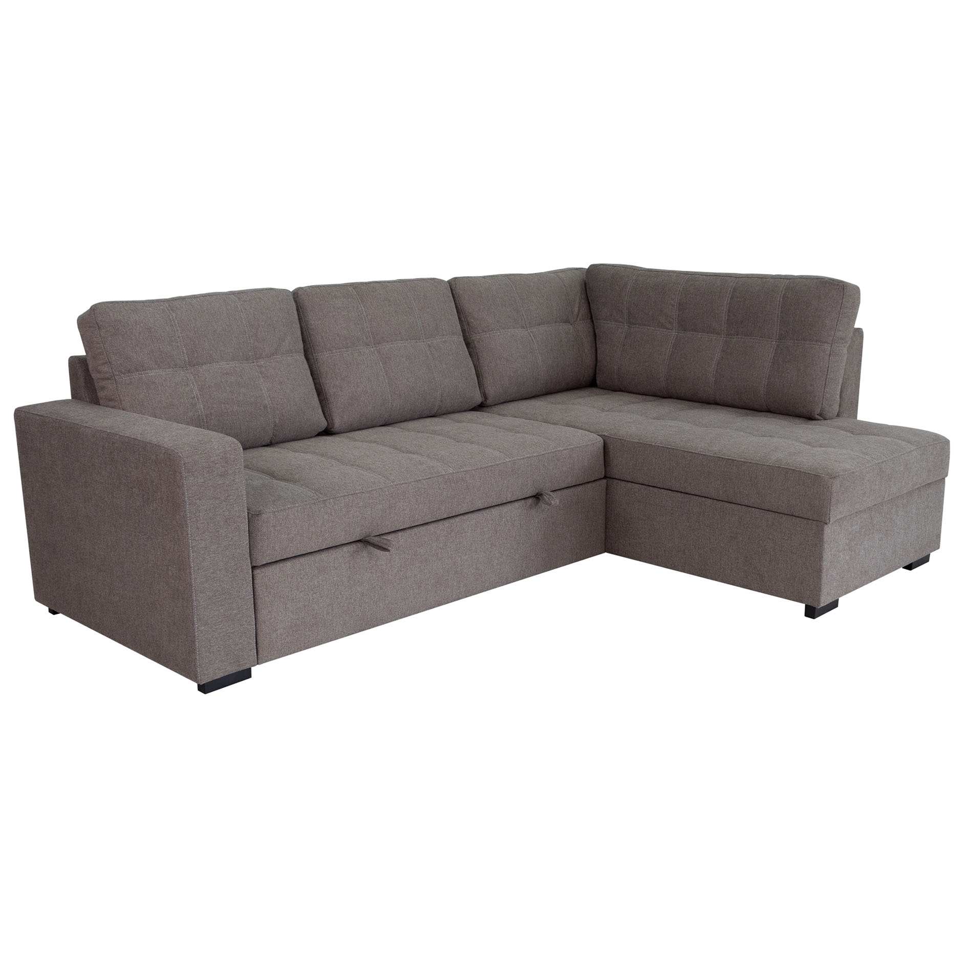 Ecksofa - stone - Liegefunktion - Staukasten - Webstoff
