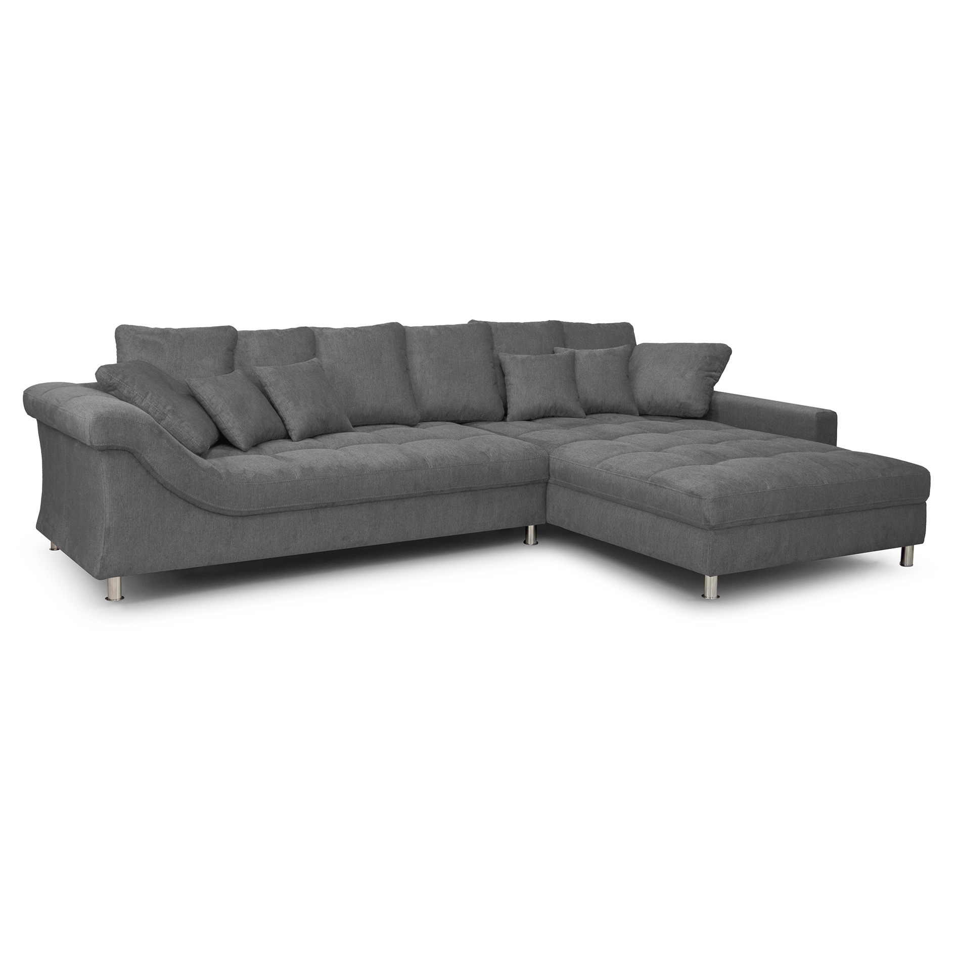 Ecksofa - stone - Microfaser - beidseitig montierbar