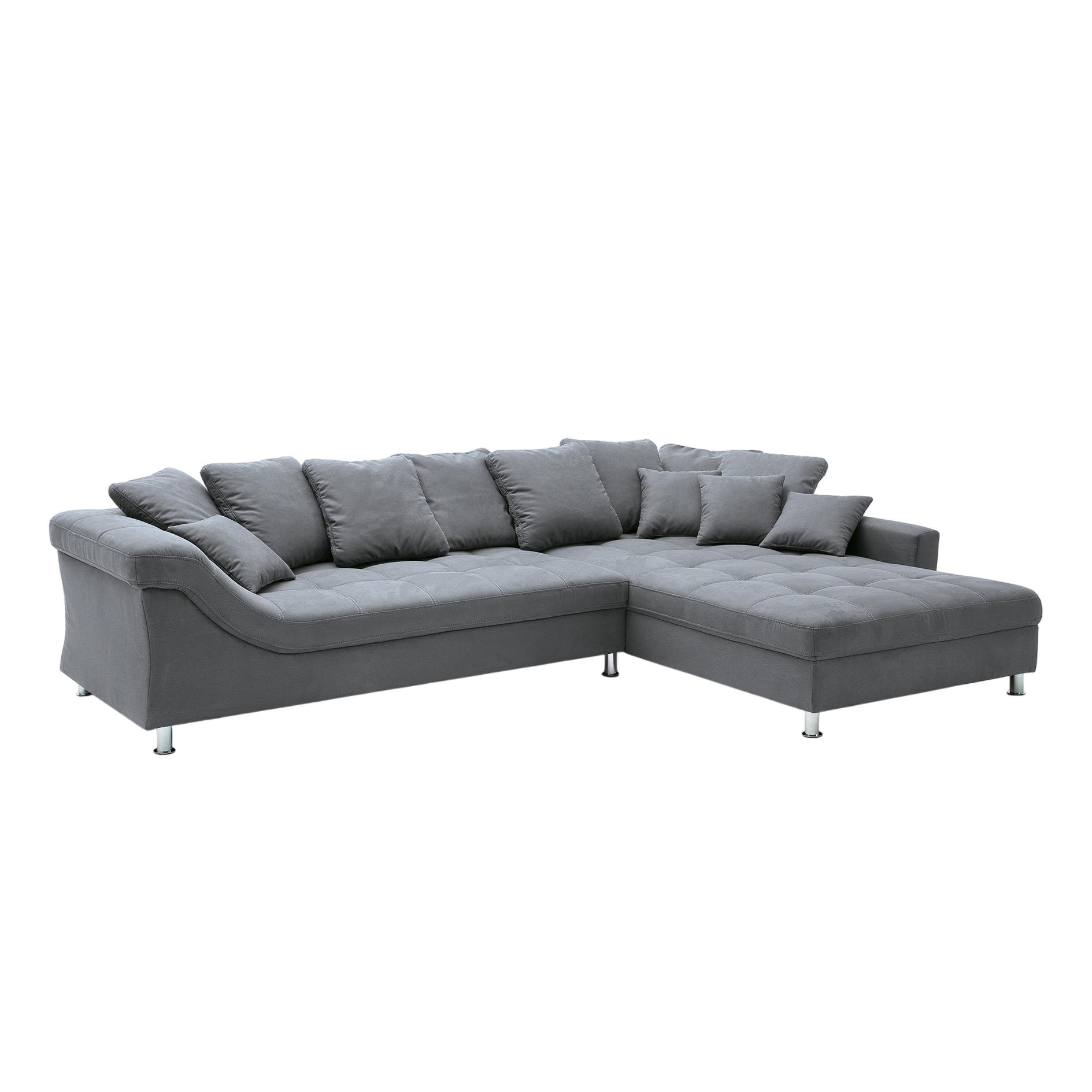 Ecksofa - stone - Microfaser - beidseitig montierbar