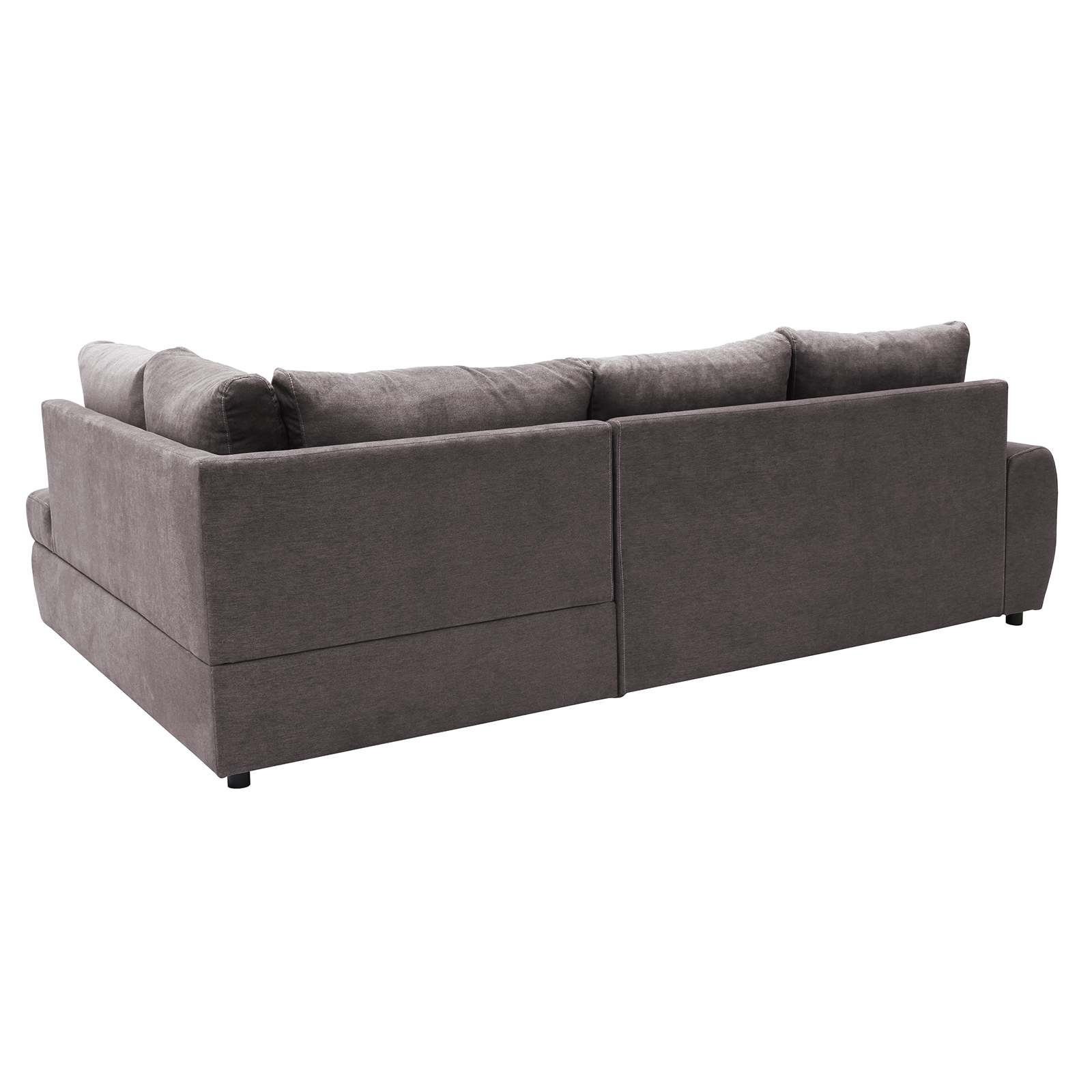 Ecksofa - stone - mit Liegefunktion und Staukasten - Recamiere rechts