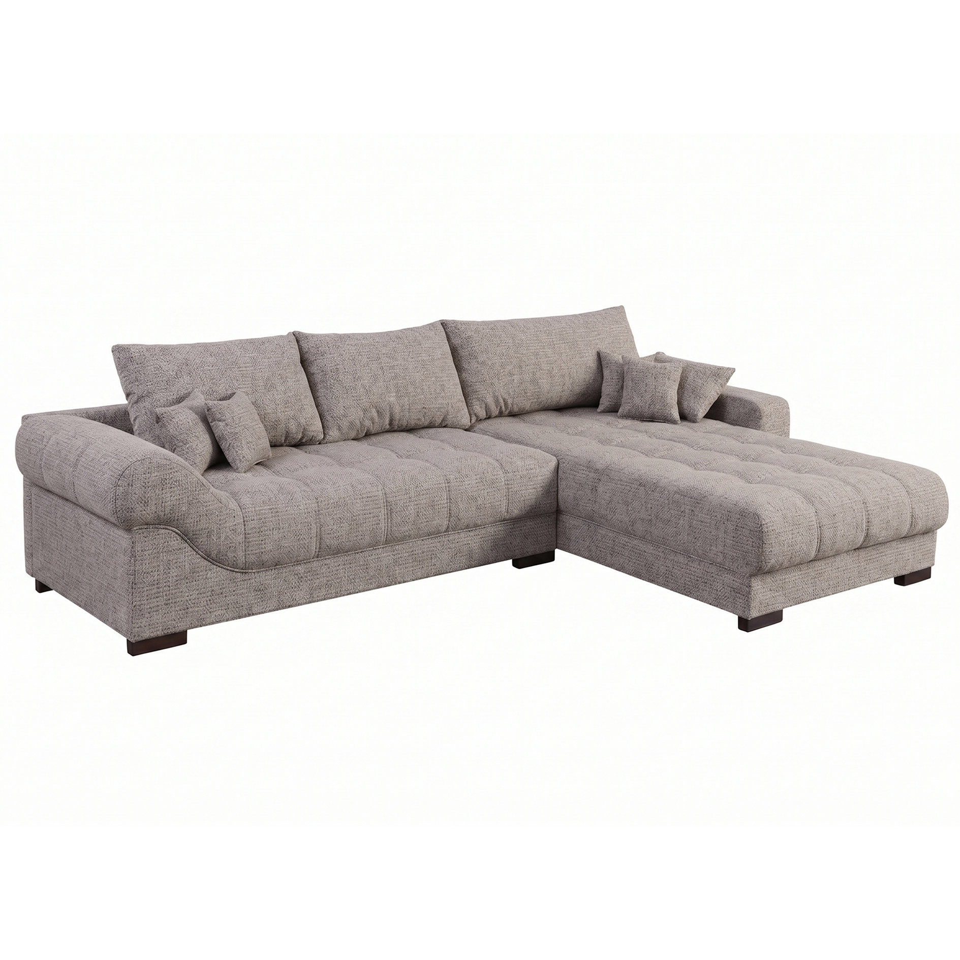 Ecksofa - taupe - Boxspringfederung - Webstoff