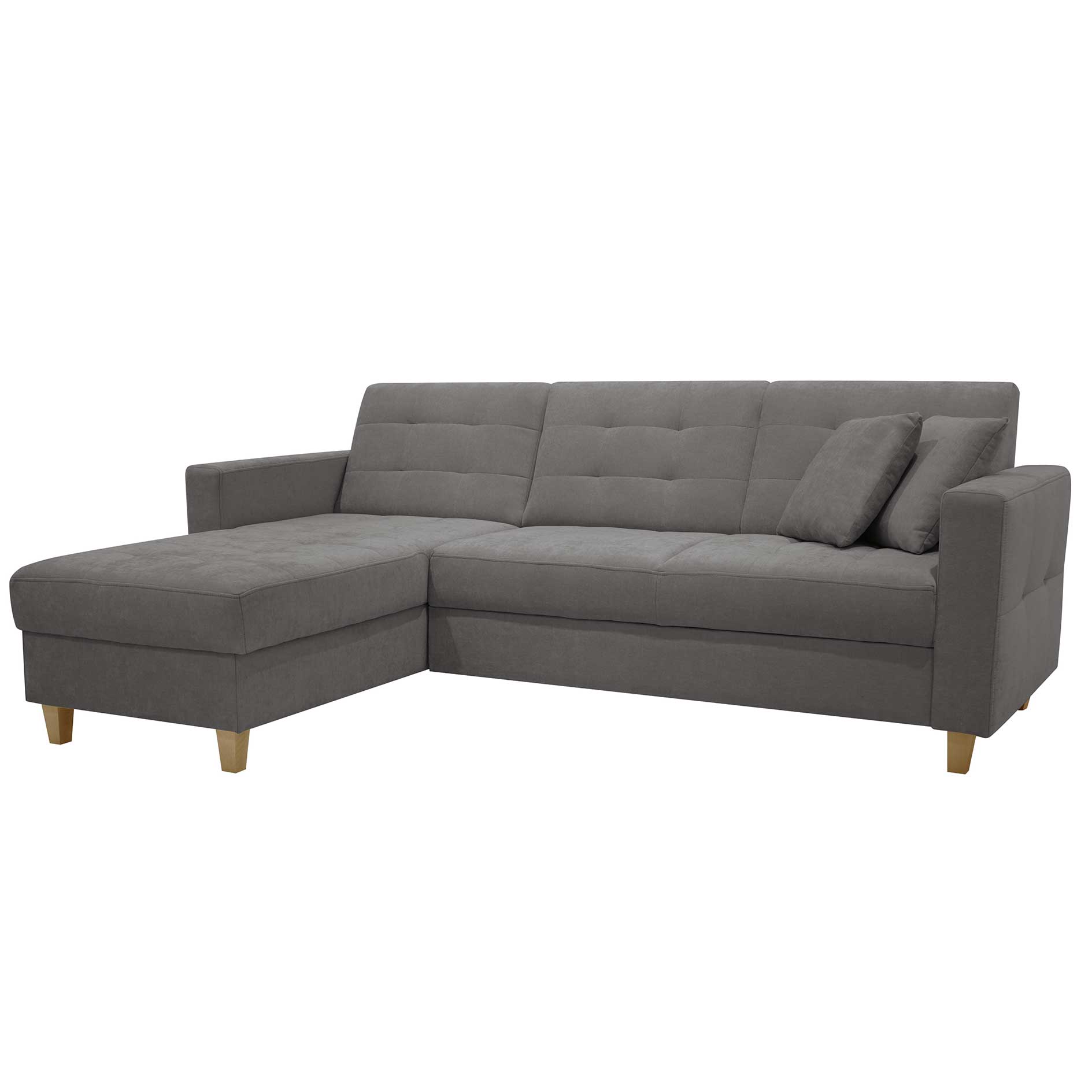 Ecksofa - taupe - Liegefunktion - Staukasten - beidseitig montierbar