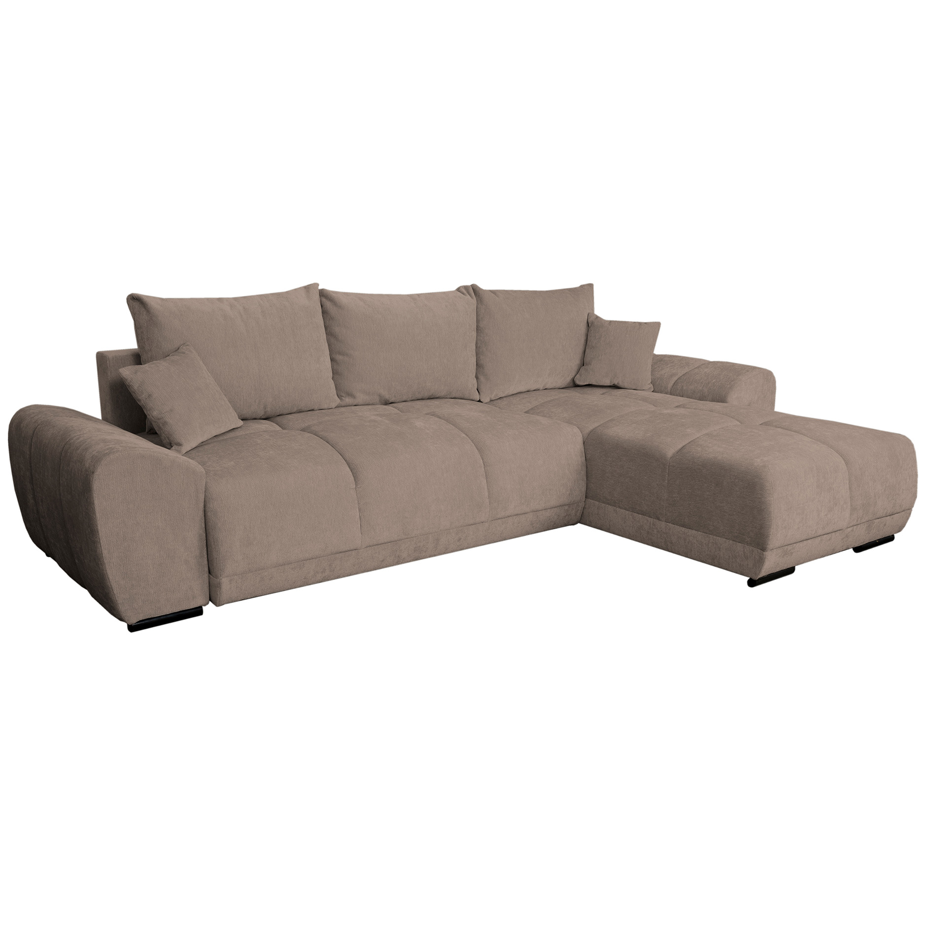 Ecksofa - taupe - Liegefunktion - Staukasten - Webstoff