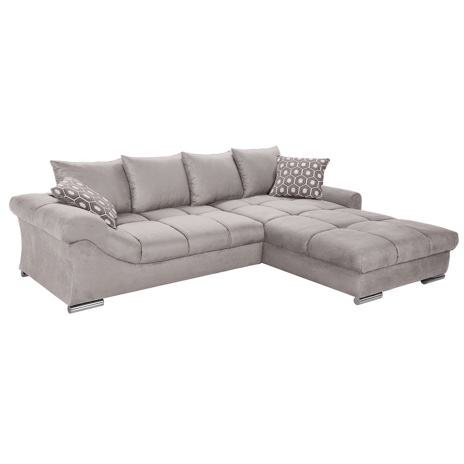 Ecksofa - taupe - Microfaser - inklusive Kissen