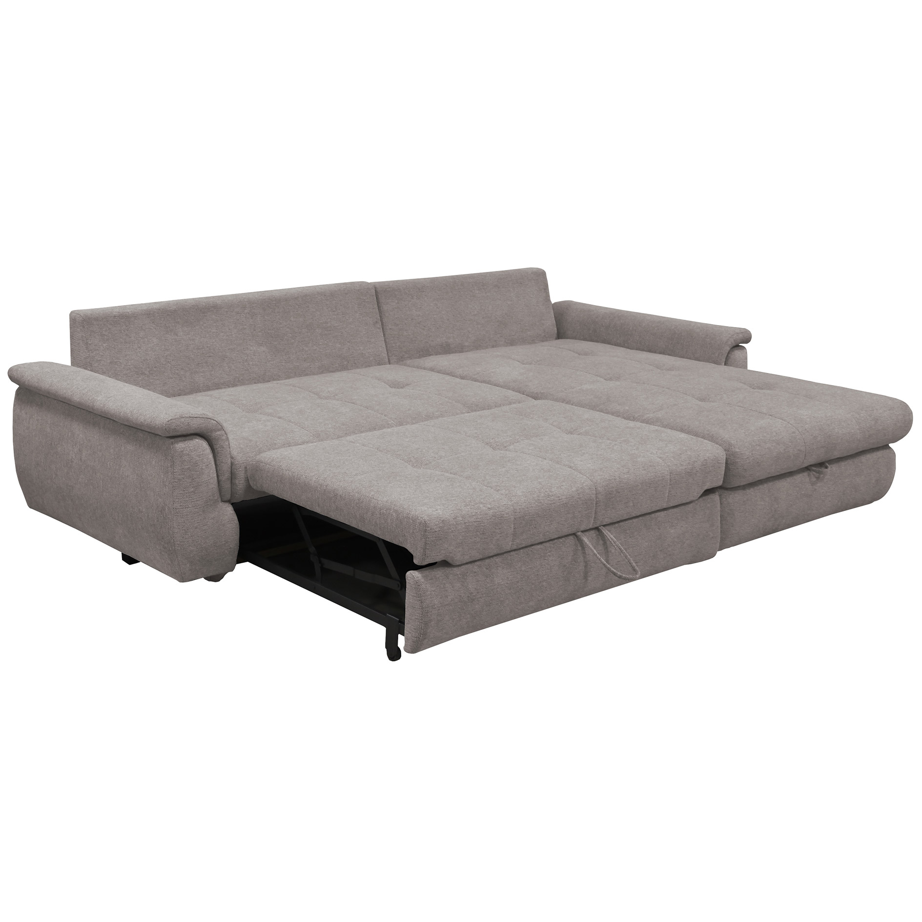 Ecksofa - taupe - mit Liegefunktion - Staukasten rechts