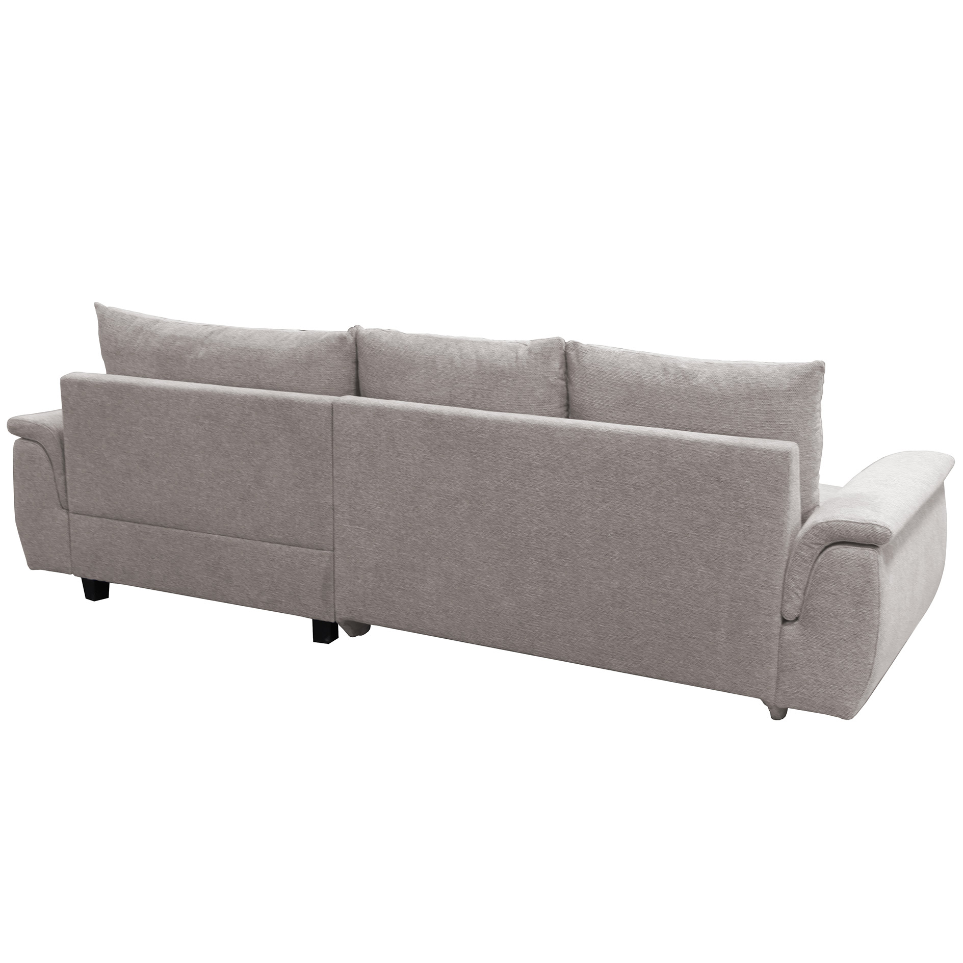 Ecksofa - taupe - mit Liegefunktion - Staukasten rechts