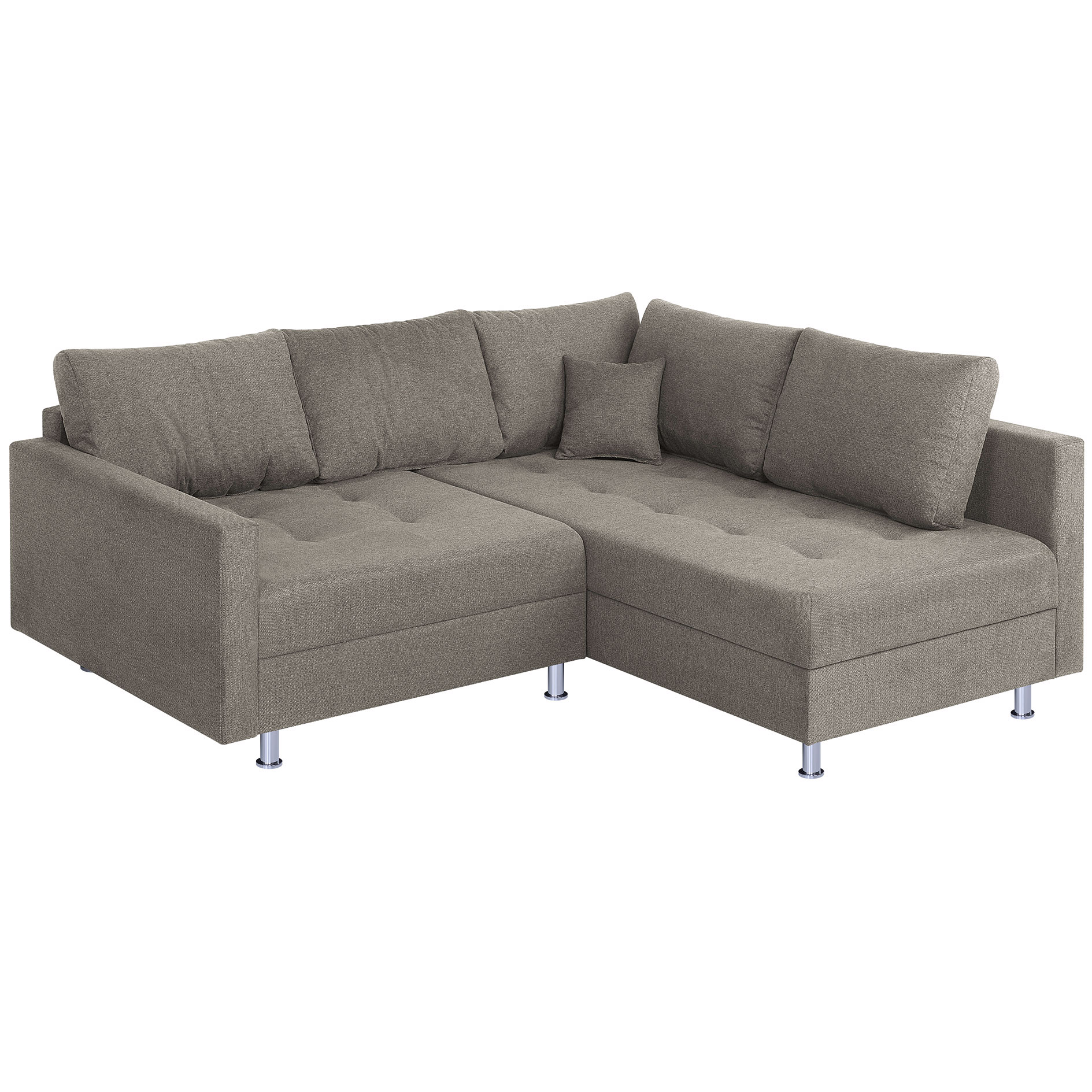 Ecksofa - taupe - Strukturgewebe - Federkern